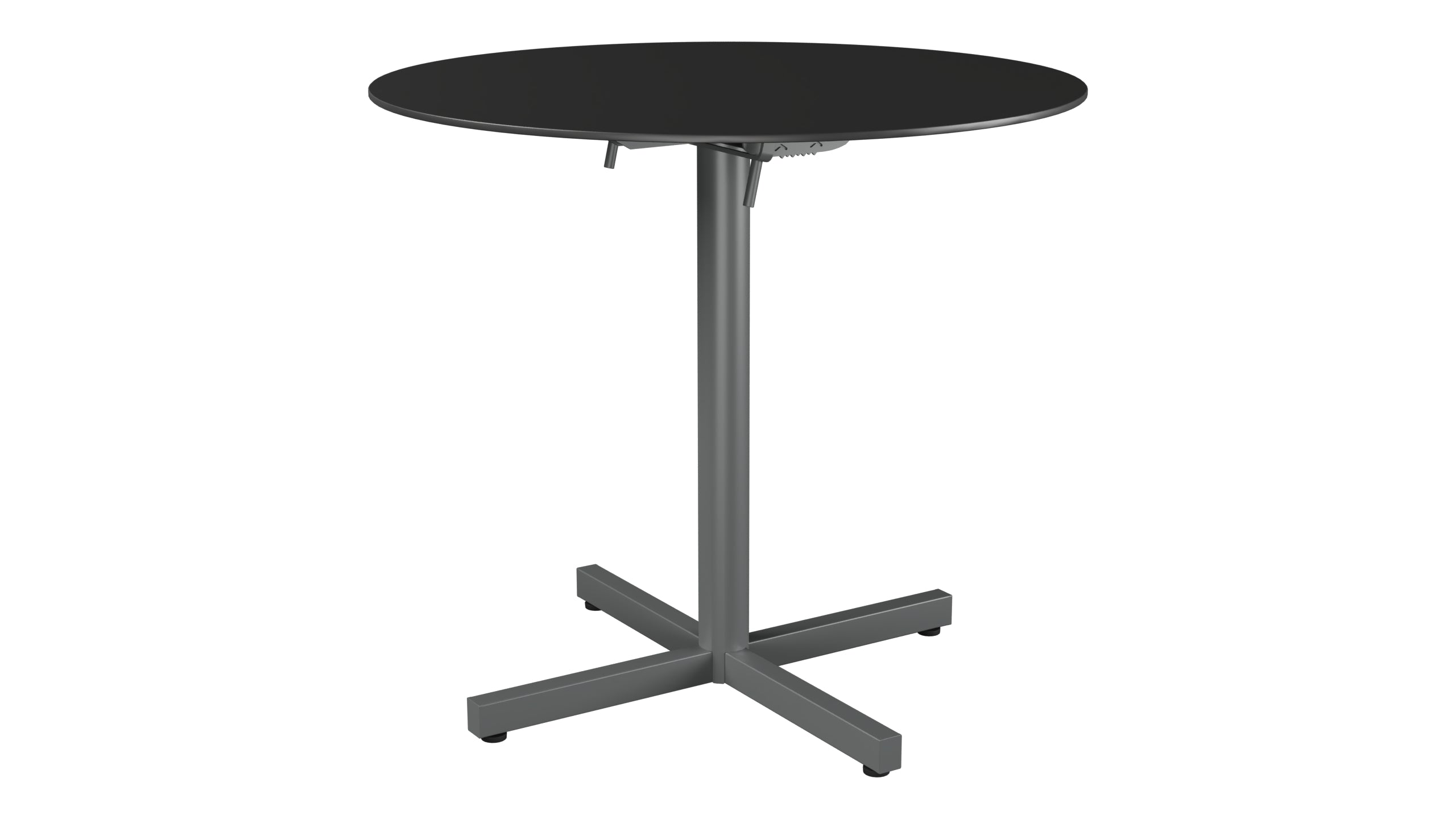 Luzern Glasfaser-Gartentisch Decor ø80 klappbar in Anthrazit präsentiert im Onlineshop von KAQTU Design AG. Gartentisch ist von Schaffner