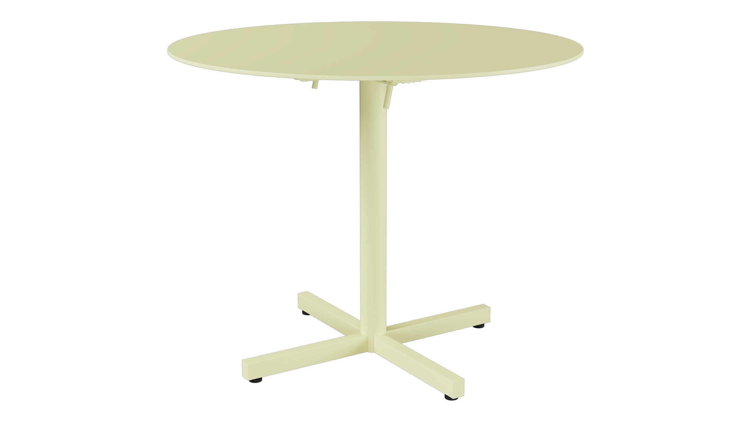Luzern Glasfaser-Gartentisch Decor ø90 klappbar in Buchsbaumgelb präsentiert im Onlineshop von KAQTU Design AG. Gartentisch ist von Schaffner