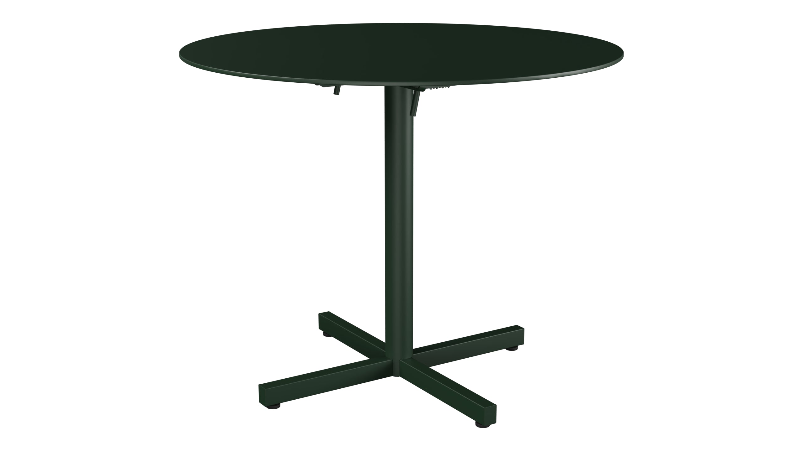 Luzern Glasfaser-Gartentisch Decor ø90 klappbar in Tannengrün präsentiert im Onlineshop von KAQTU Design AG. Gartentisch ist von Schaffner