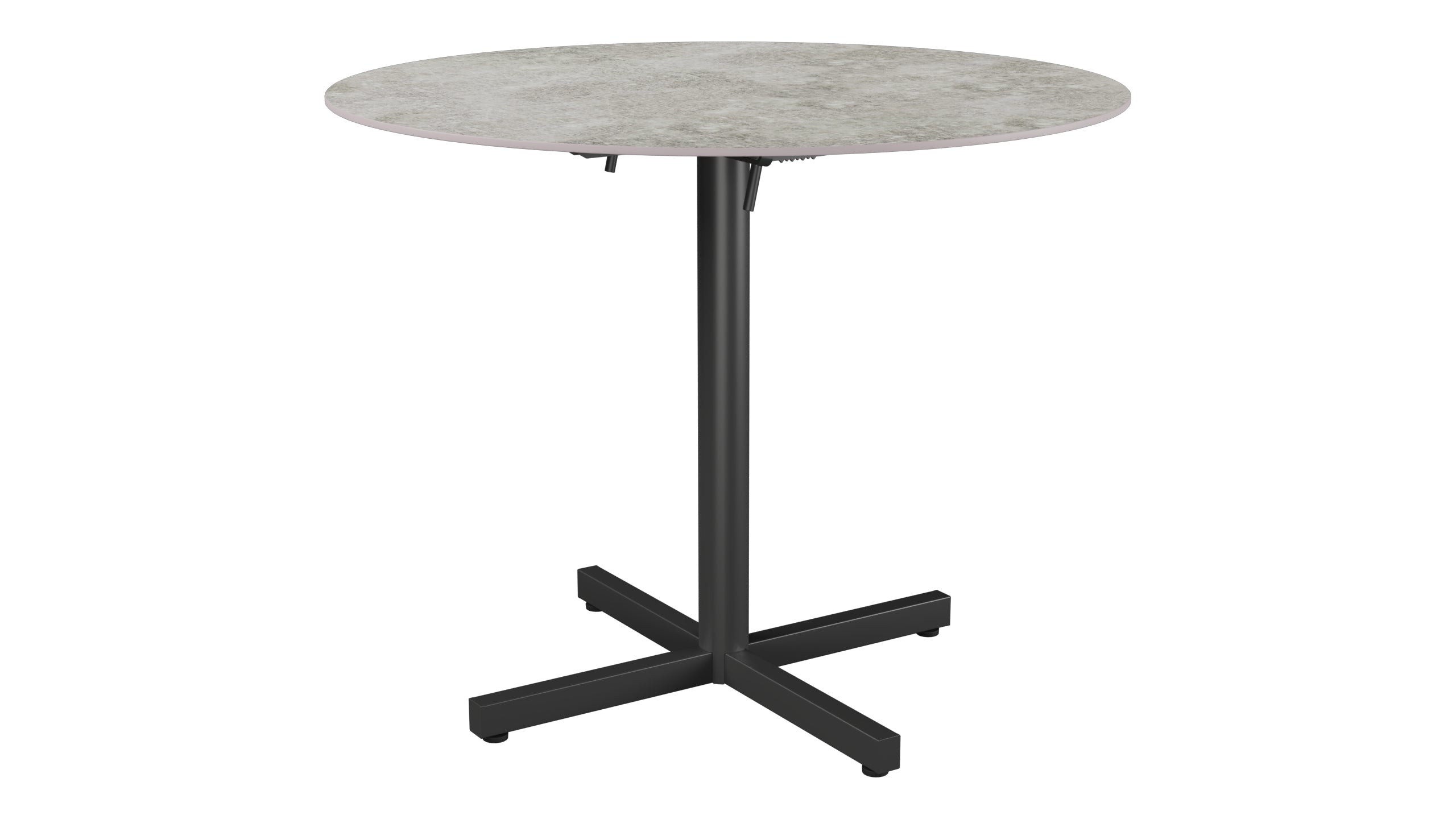 Luzern Glasfaser-Gartentisch Decor ø90 klappbar in Beton präsentiert im Onlineshop von KAQTU Design AG. Gartentisch ist von Schaffner