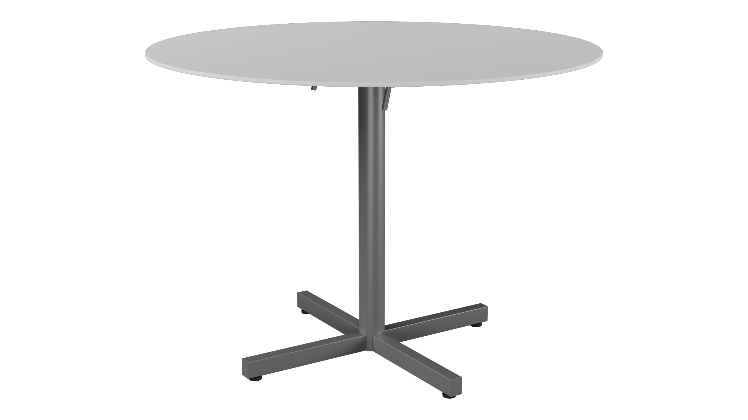 Luzern Glasfaser-Gartentisch Decor ø100 klappbar in Alusilber präsentiert im Onlineshop von KAQTU Design AG. Gartentisch ist von Schaffner