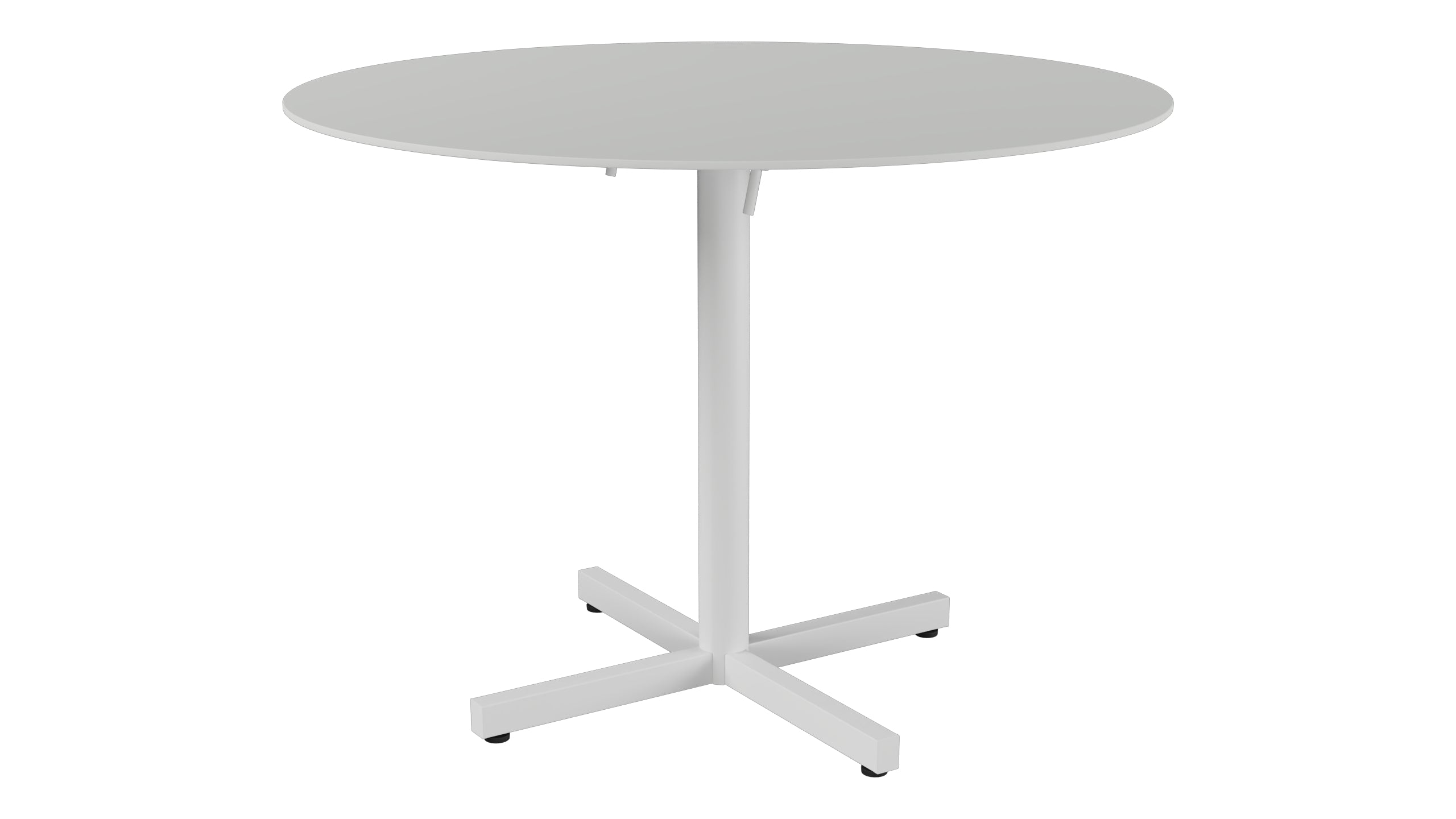 Luzern Glasfaser-Gartentisch Decor ø100 klappbar in Alusilber präsentiert im Onlineshop von KAQTU Design AG. Gartentisch ist von Schaffner