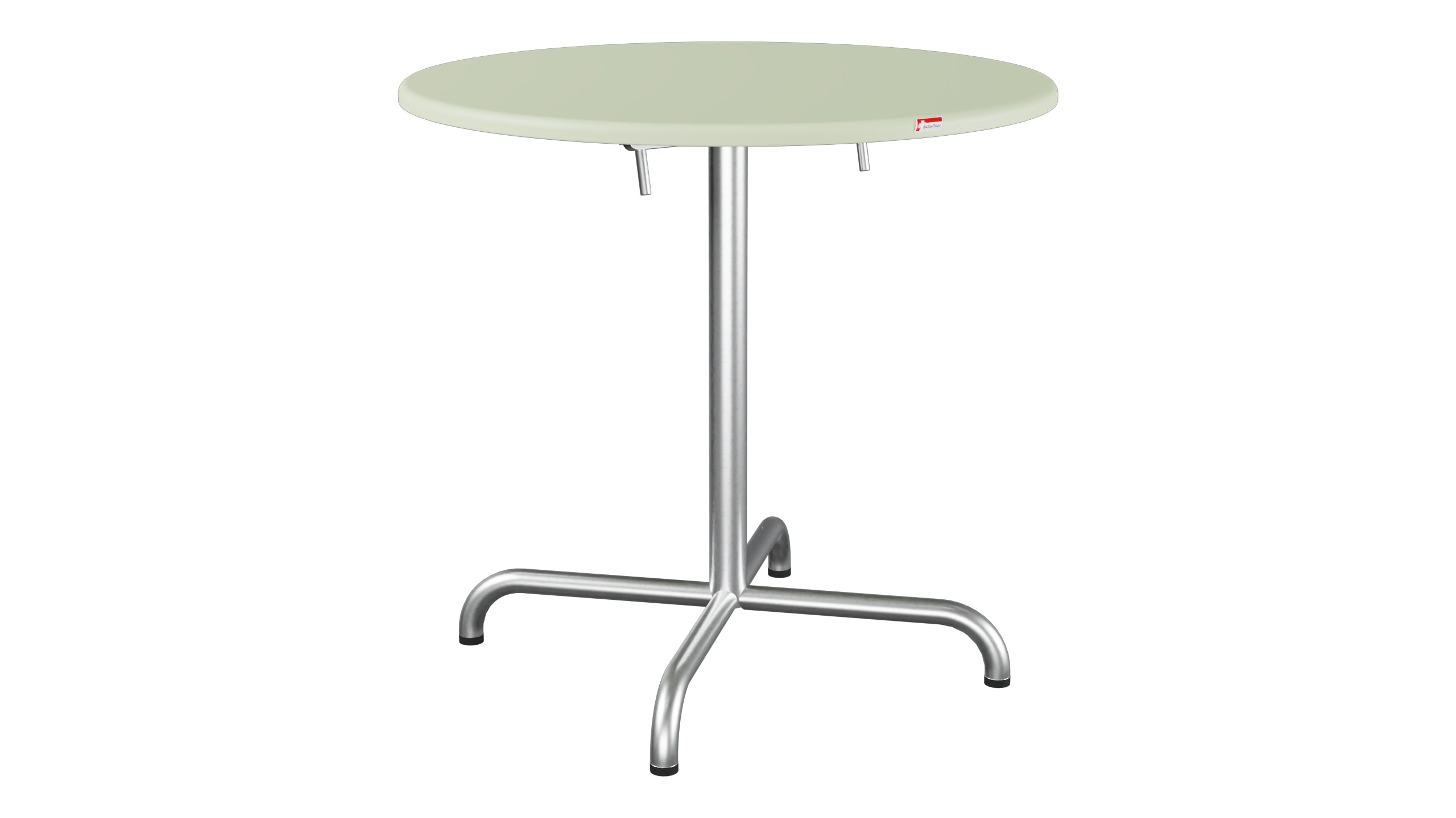 Davos Glasfaser-Gartentisch ø75 klappbar in Pastellgrün präsentiert im Onlineshop von KAQTU Design AG. Gartentisch ist von Schaffner