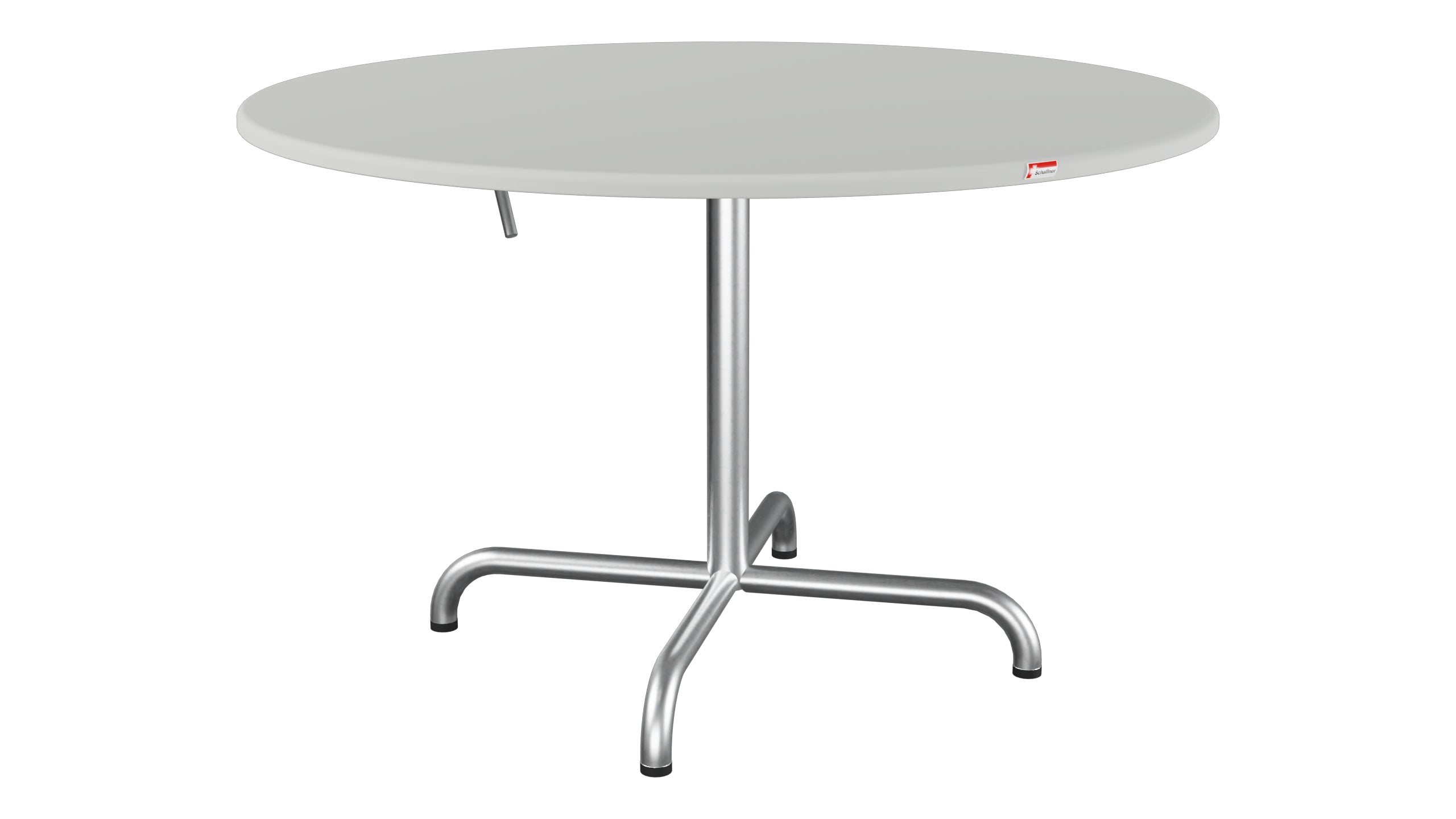 Davos Glasfaser-Salontisch ø100 / 62 klappbar in Alusilber präsentiert im Onlineshop von KAQTU Design AG. Beistelltisch Outdoor ist von Schaffner