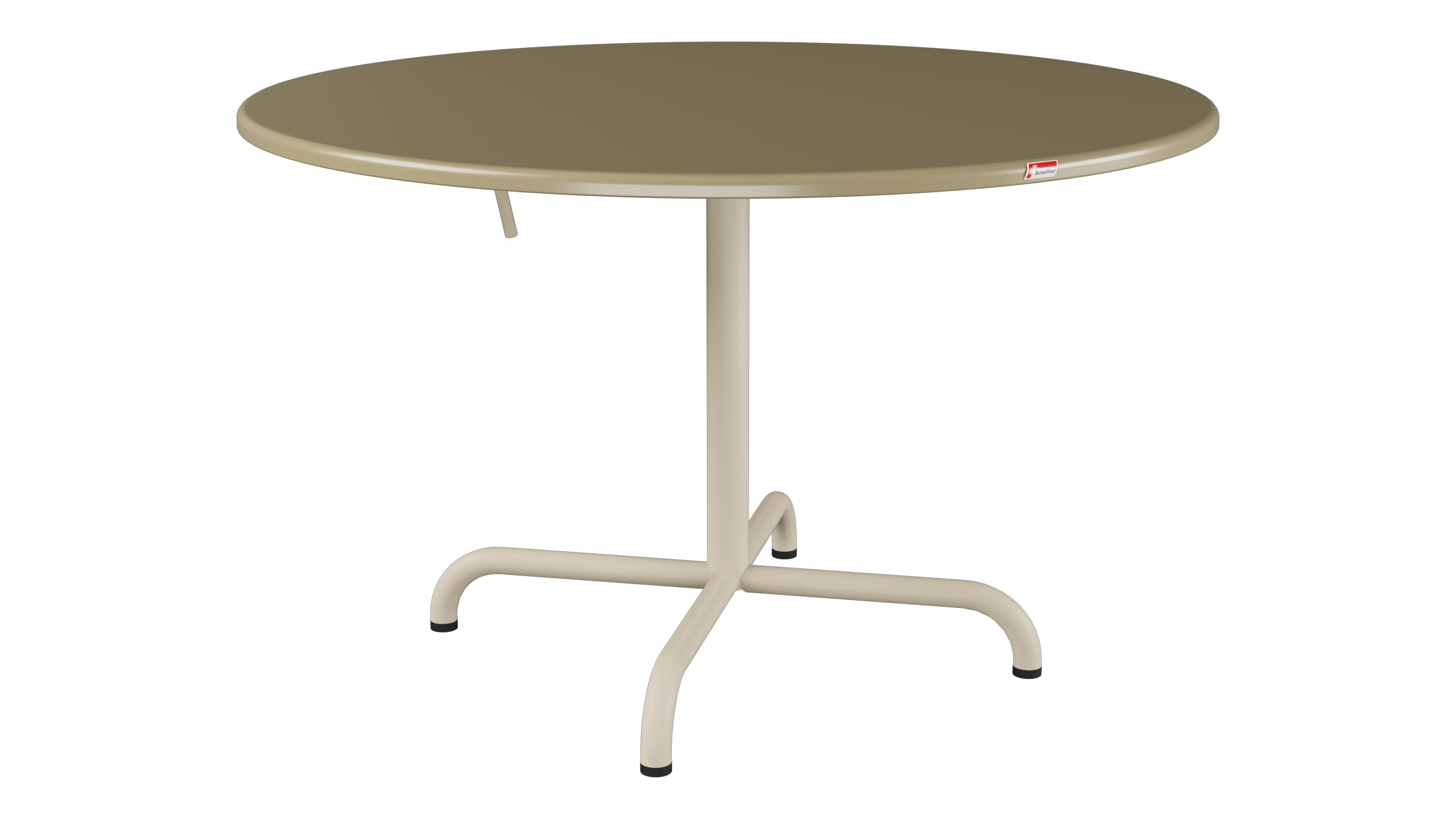 Davos Glasfaser-Salontisch ø100 / 62 klappbar in Champagner präsentiert im Onlineshop von KAQTU Design AG. Beistelltisch Outdoor ist von Schaffner