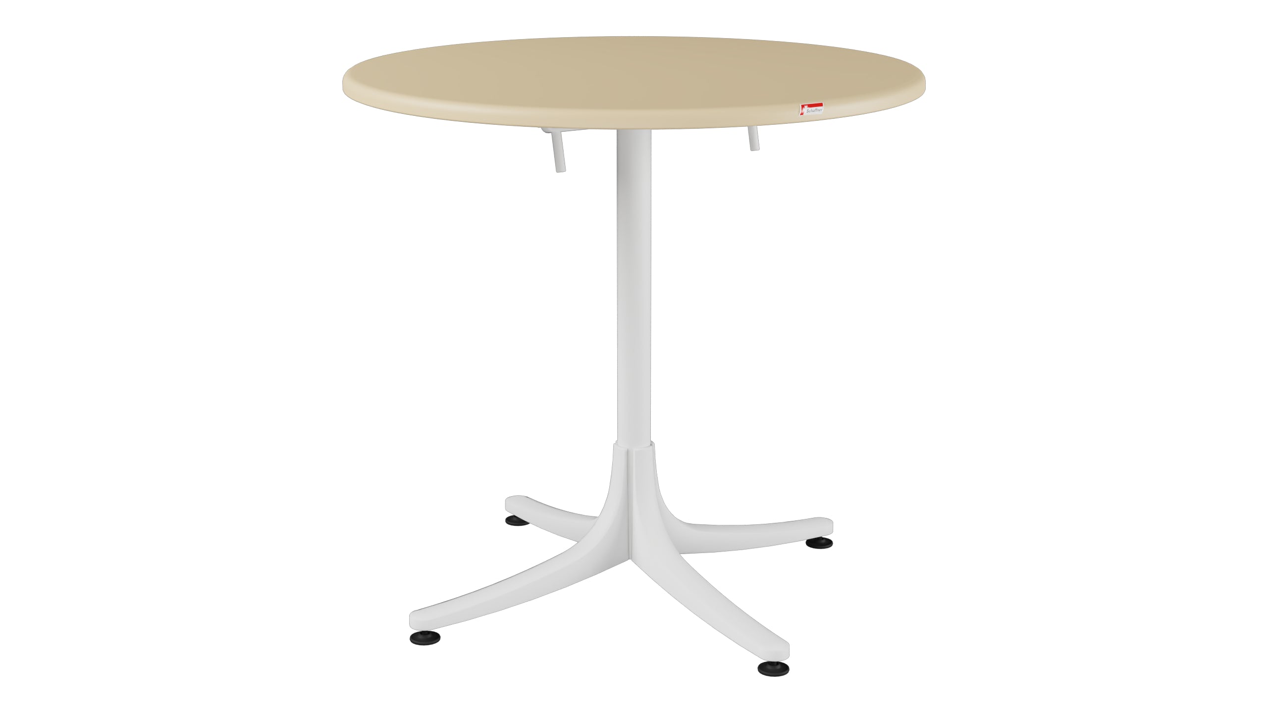 Schaffhausen Glasfaser-Gartentisch ø75 klappbar in Pastellbraun präsentiert im Onlineshop von KAQTU Design AG. Gartentisch ist von Schaffner