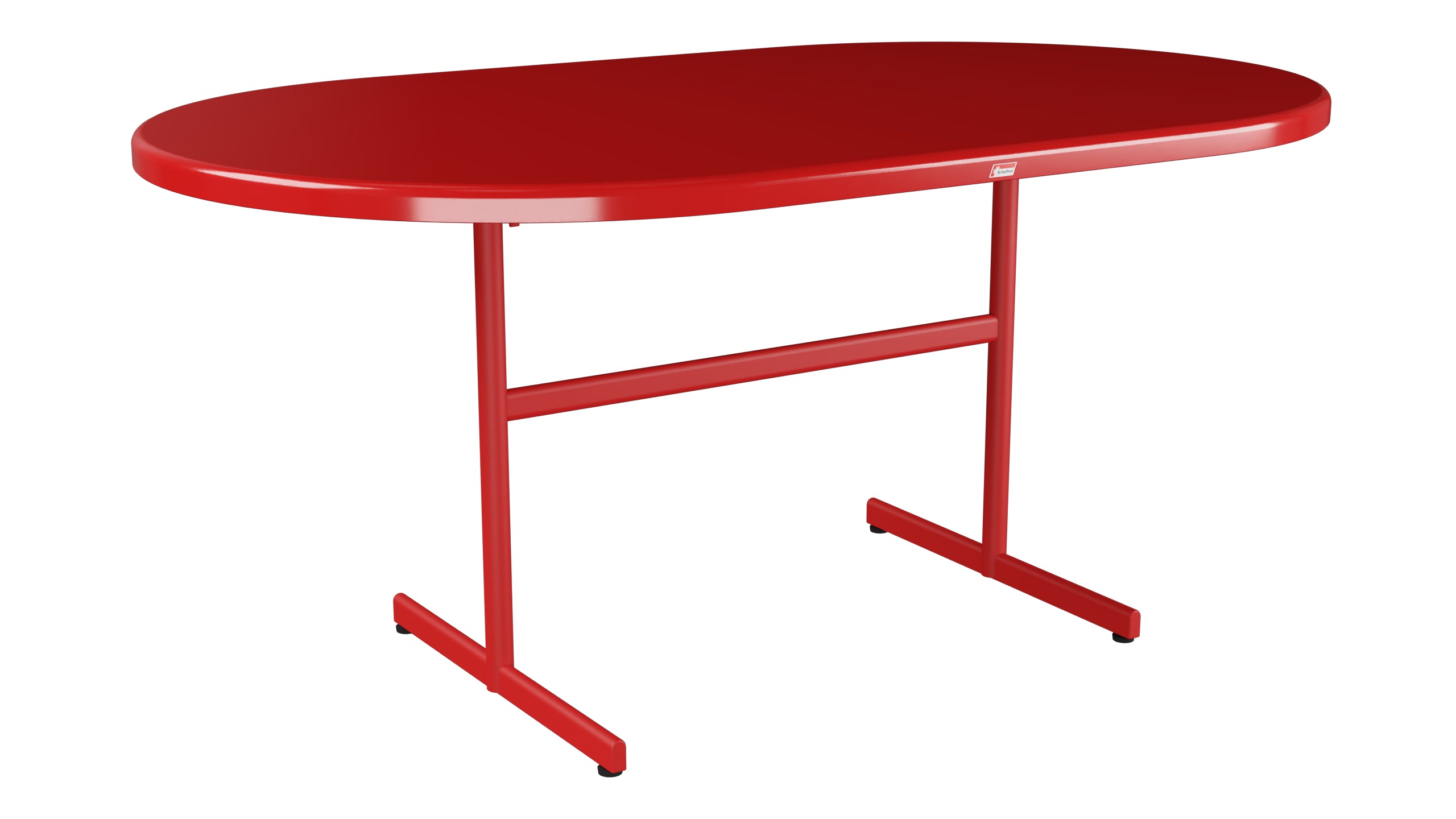 Bodensee Glasfaser-Gartentisch 160x95 oval klappbar in Rot präsentiert im Onlineshop von KAQTU Design AG. Gartentisch ist von Schaffner