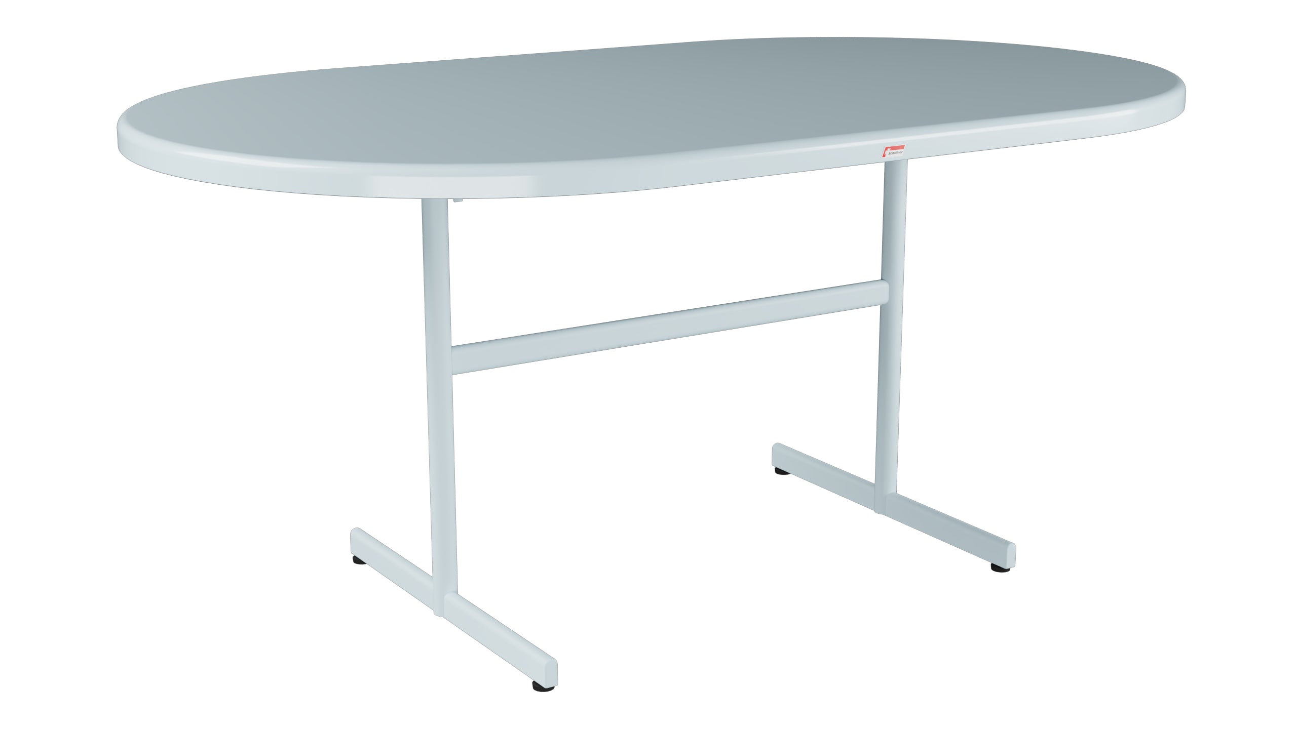 Bodensee Glasfaser-Gartentisch 160x95 oval klappbar in Pastellblau präsentiert im Onlineshop von KAQTU Design AG. Gartentisch ist von Schaffner