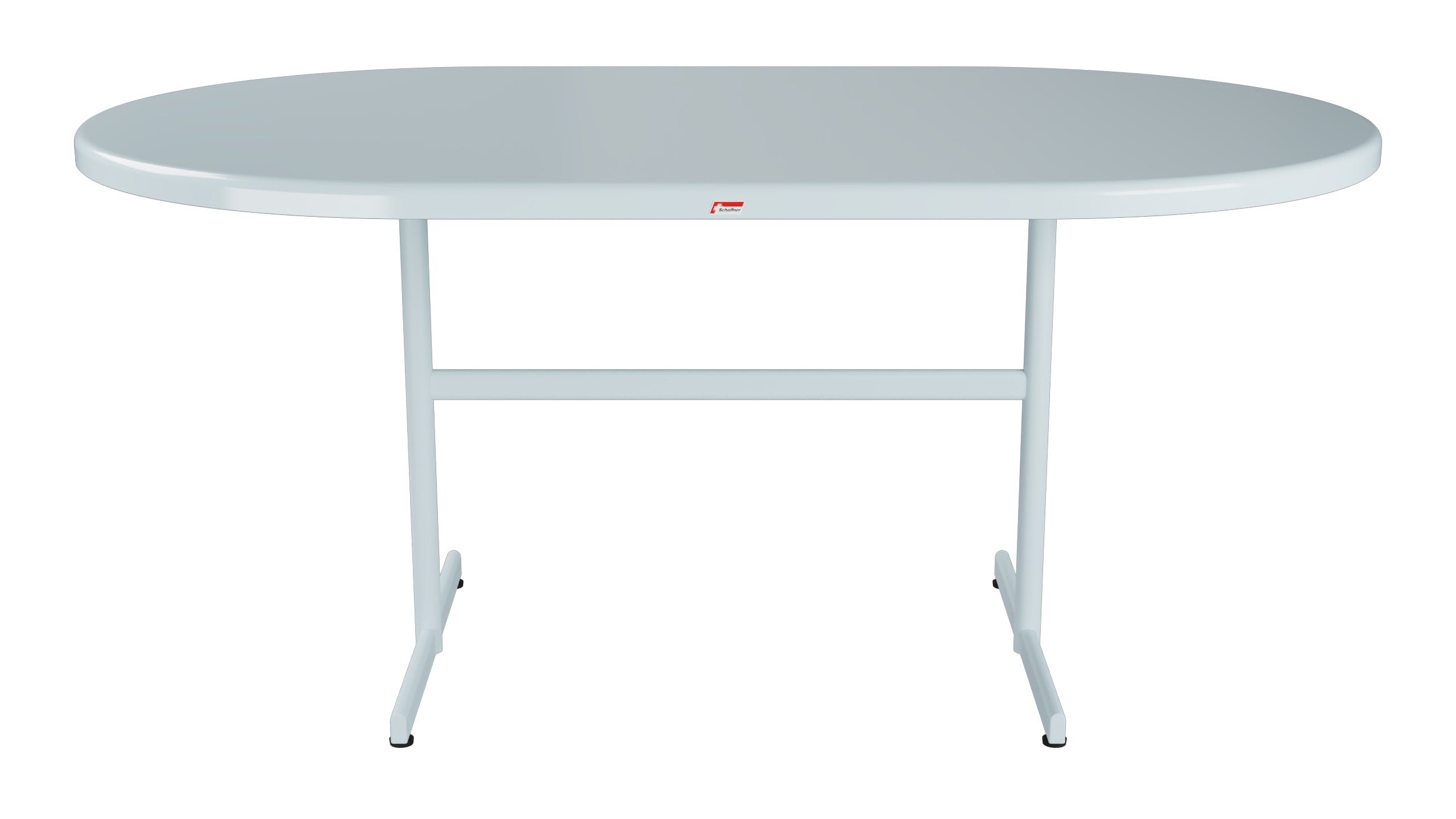 Bodensee Glasfaser-Gartentisch 160x95 oval klappbar in Pastellblau präsentiert im Onlineshop von KAQTU Design AG. Gartentisch ist von Schaffner