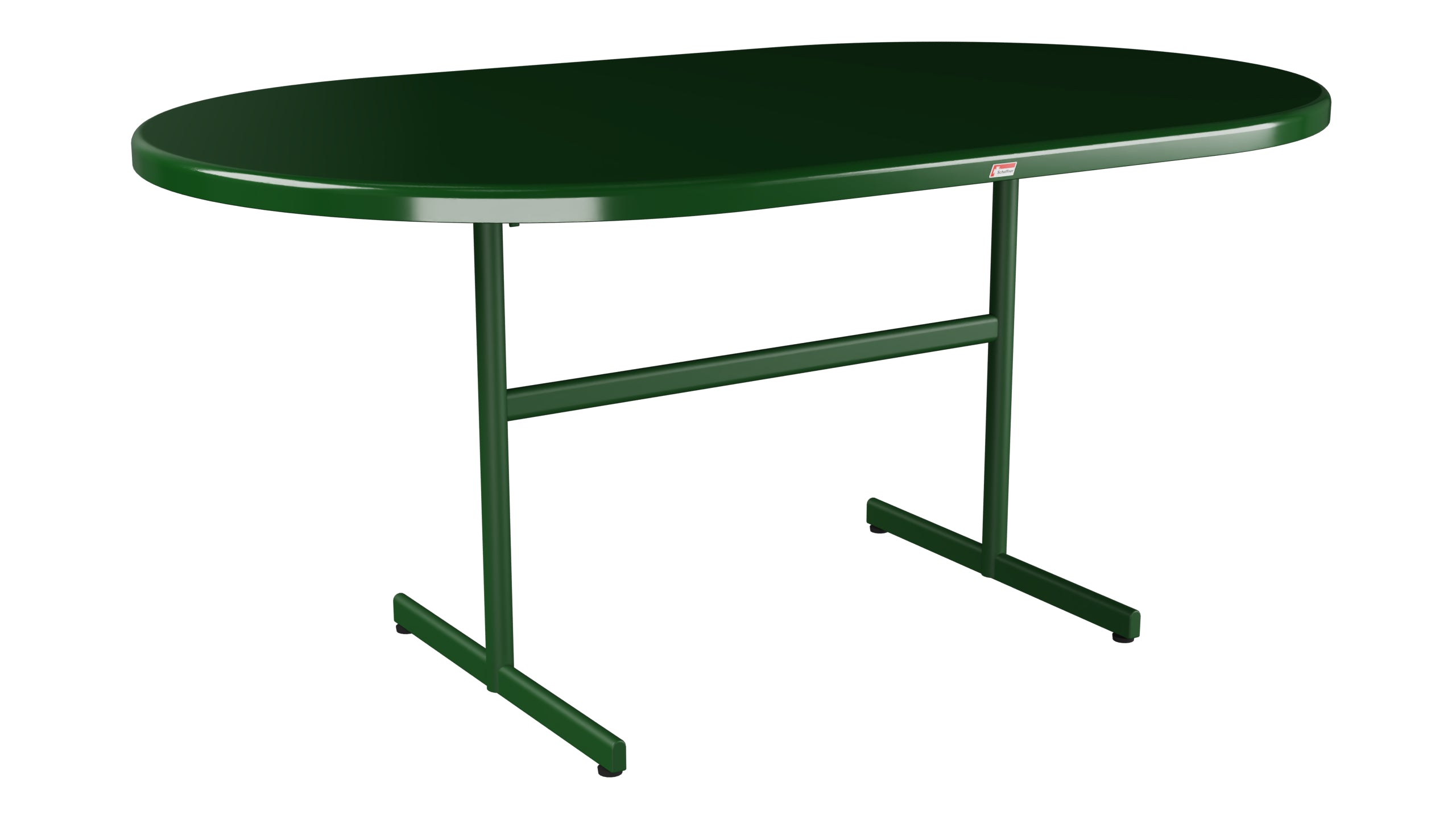 Bodensee Glasfaser-Gartentisch 160x95 oval klappbar in Tannengrün präsentiert im Onlineshop von KAQTU Design AG. Gartentisch ist von Schaffner