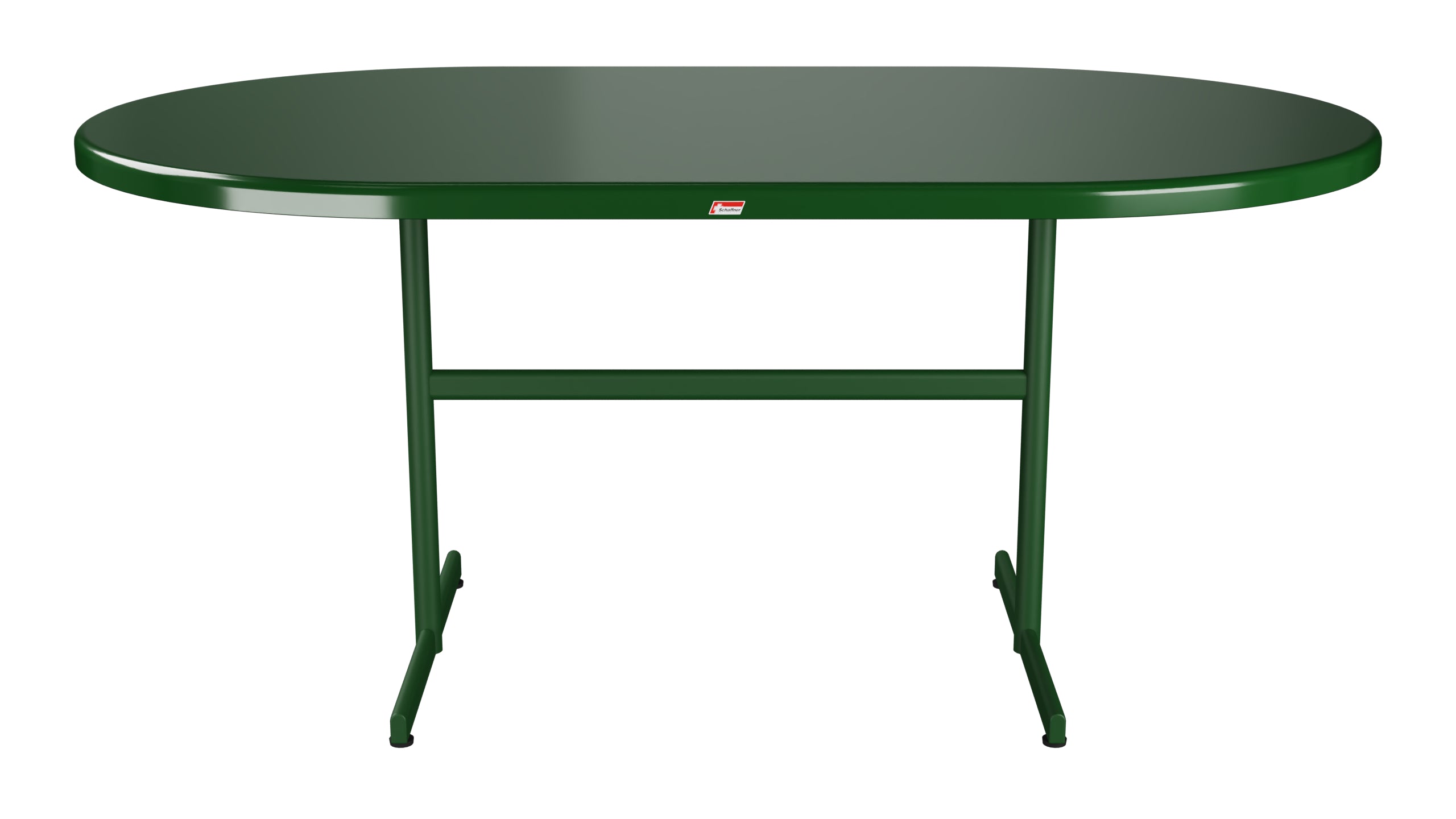 Bodensee Glasfaser-Gartentisch 160x95 oval klappbar in Tannengrün präsentiert im Onlineshop von KAQTU Design AG. Gartentisch ist von Schaffner