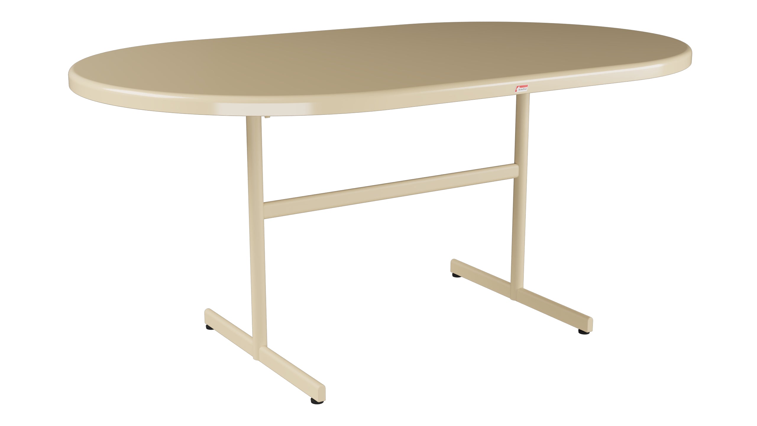 Bodensee Glasfaser-Gartentisch 160x95 oval klappbar in Pastellbraun präsentiert im Onlineshop von KAQTU Design AG. Gartentisch ist von Schaffner