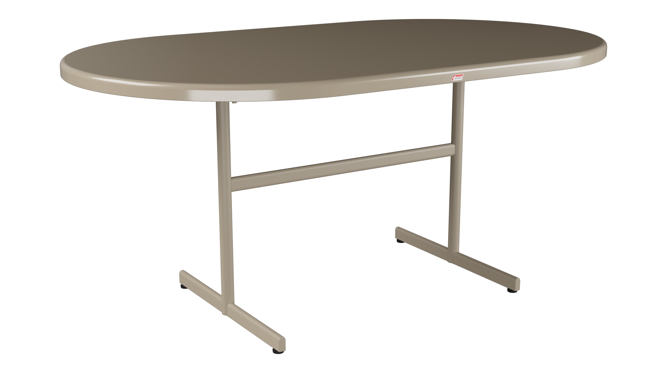 Bodensee Glasfaser-Gartentisch 160x95 oval klappbar in Champagner präsentiert im Onlineshop von KAQTU Design AG. Gartentisch ist von Schaffner
