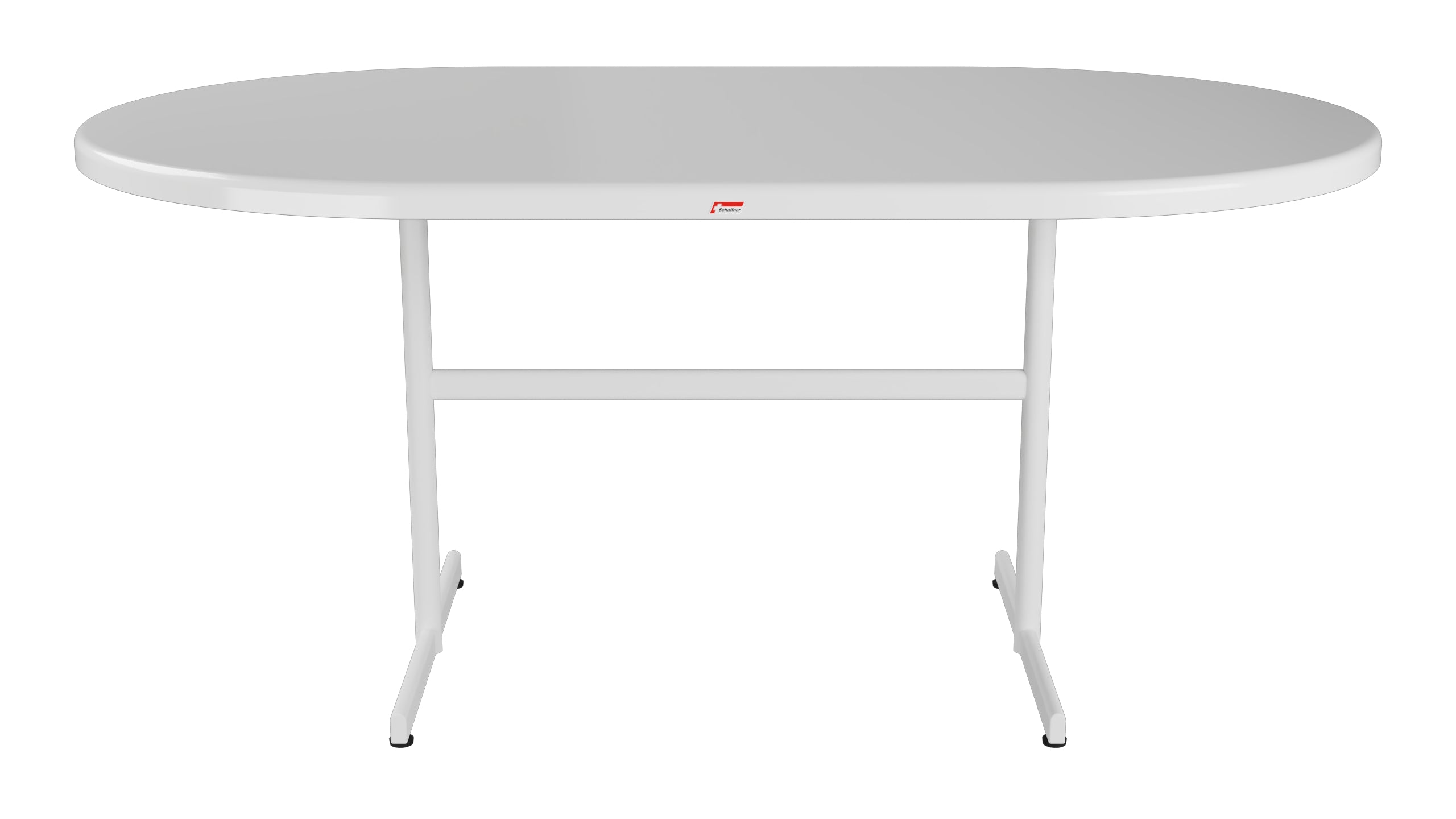 Bodensee Glasfaser-Gartentisch 160x95 oval klappbar in Weiss präsentiert im Onlineshop von KAQTU Design AG. Gartentisch ist von Schaffner