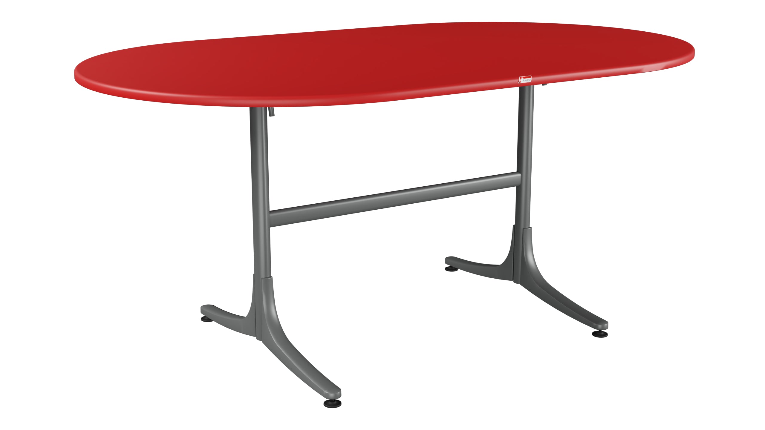 Schaffhausen Glasfaser-Gartentisch 160x95 oval klappbar in Rot präsentiert im Onlineshop von KAQTU Design AG. Gartentisch ist von Schaffner
