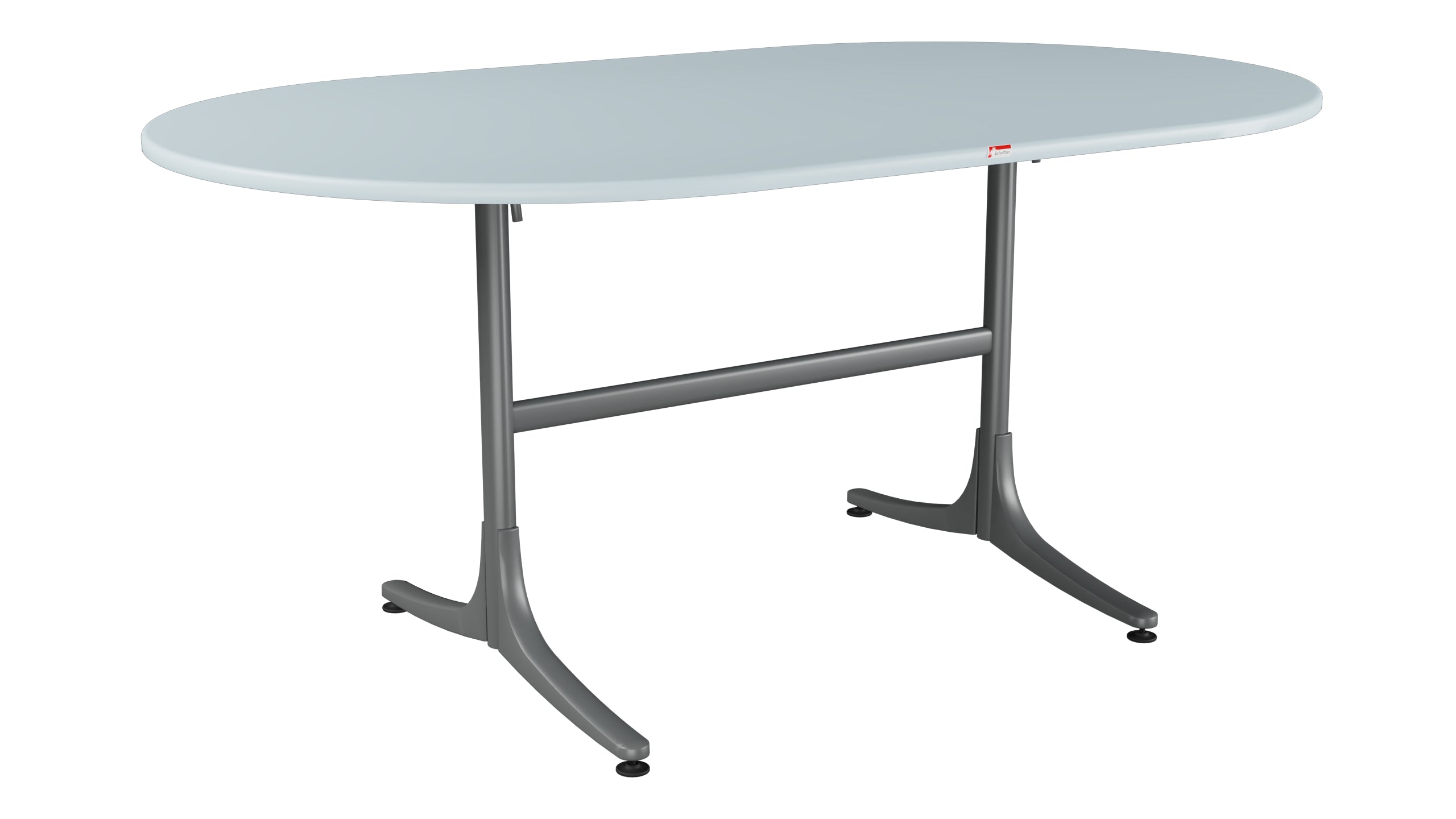 Schaffhausen Glasfaser-Gartentisch 160x95 oval klappbar in Pastellblau präsentiert im Onlineshop von KAQTU Design AG. Gartentisch ist von Schaffner