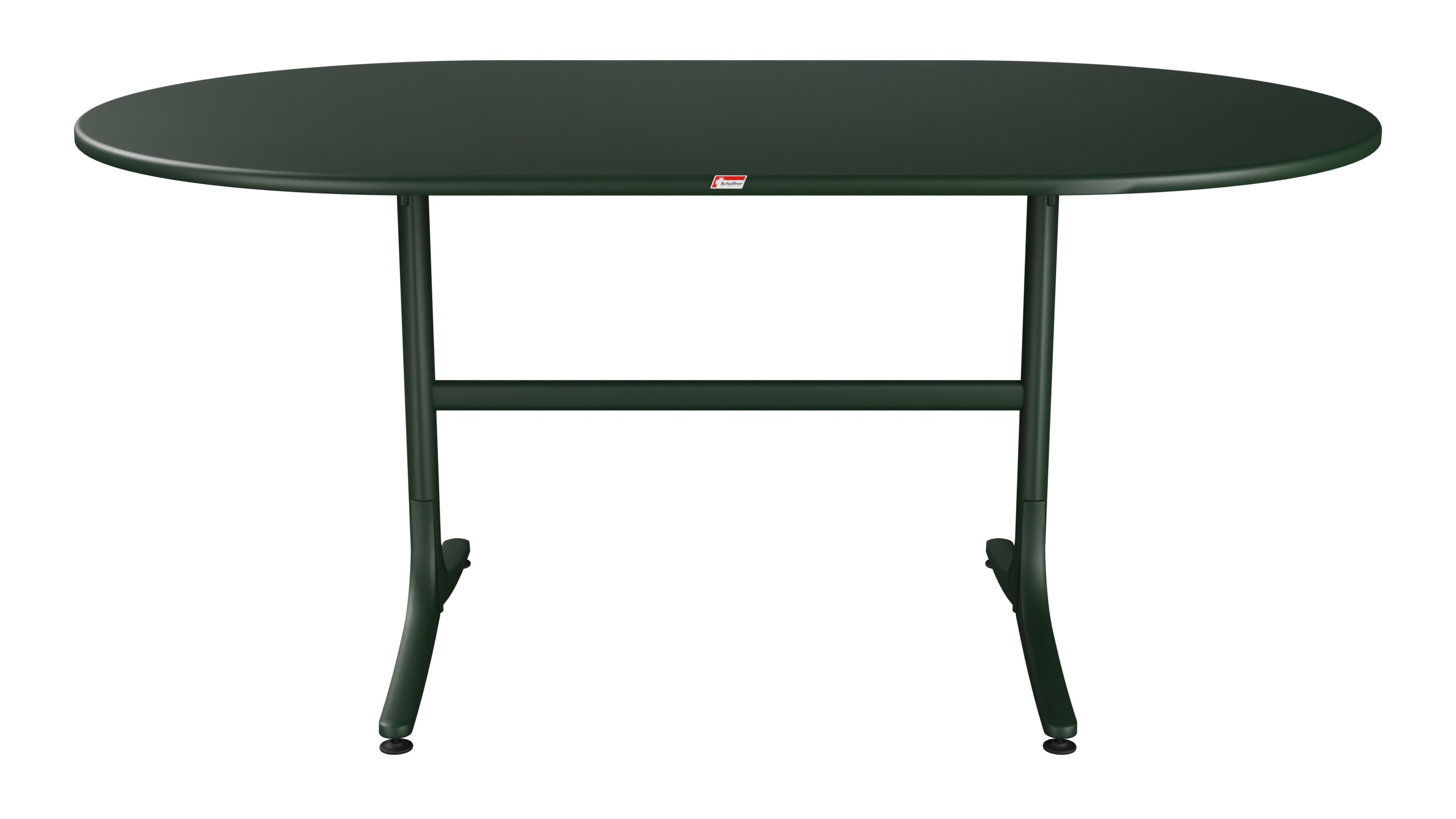 Schaffhausen Glasfaser-Gartentisch 160x95 oval klappbar in Tannengrün präsentiert im Onlineshop von KAQTU Design AG. Gartentisch ist von Schaffner