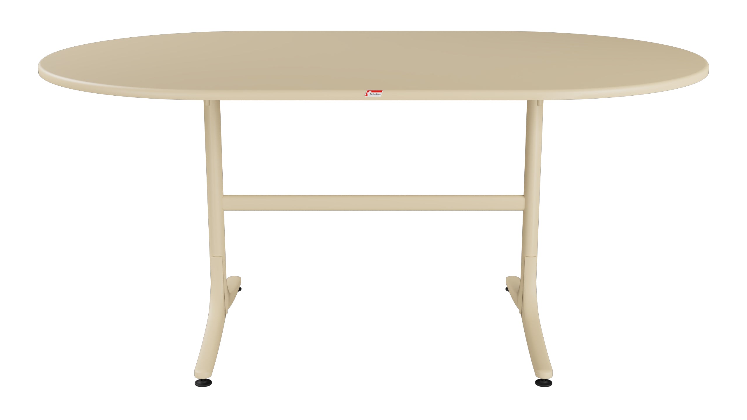 Schaffhausen Glasfaser-Gartentisch 160x95 oval klappbar in Pastellbraun präsentiert im Onlineshop von KAQTU Design AG. Gartentisch ist von Schaffner