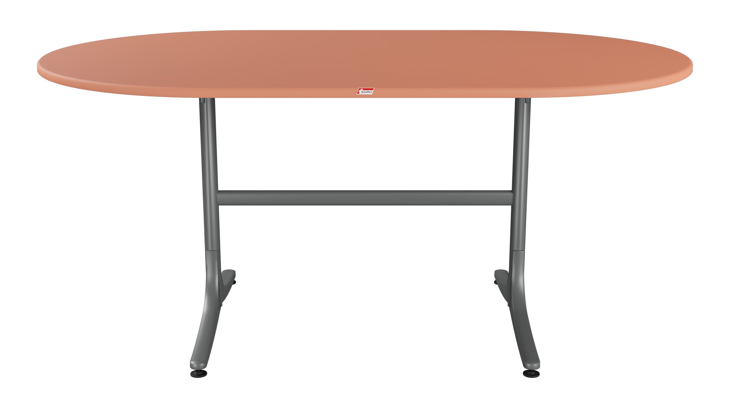 Schaffhausen Glasfaser-Gartentisch 160x95 oval klappbar in Pastellterracotta präsentiert im Onlineshop von KAQTU Design AG. Gartentisch ist von Schaffner