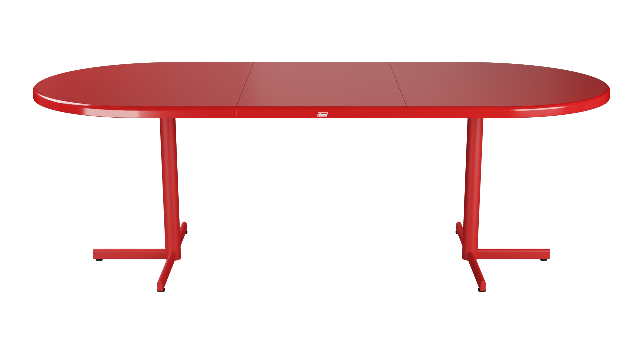 Bodensee Glasfaser-Gartentisch 160/218x95 oval klappbar, ausziehbar in Rot präsentiert im Onlineshop von KAQTU Design AG. Gartentisch ist von Schaffner