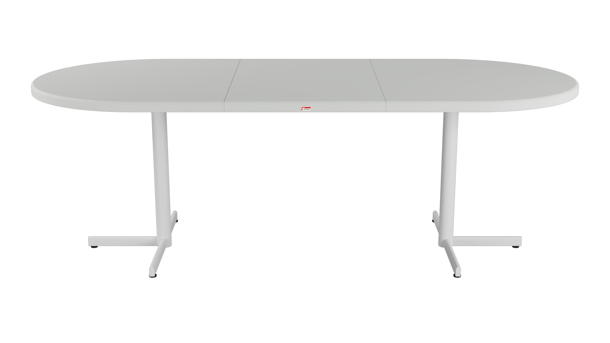 Bodensee Glasfaser-Gartentisch 160/218x95 oval klappbar, ausziehbar in Alusilber präsentiert im Onlineshop von KAQTU Design AG. Gartentisch ist von Schaffner