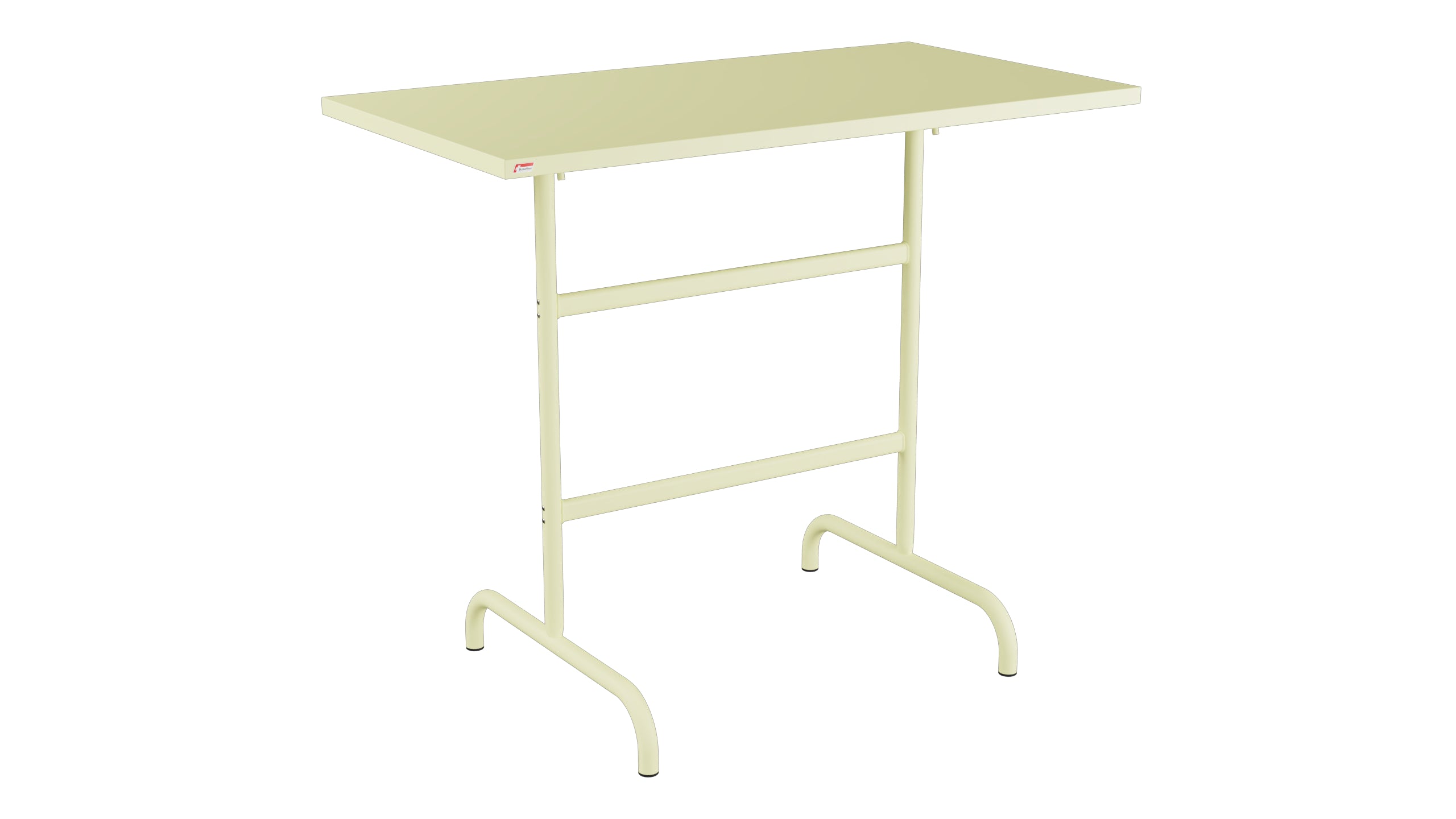 Säntis Metall-Stehtisch Outdoor 130x70 /110 klappbar in Buchsbaumgelb präsentiert im Onlineshop von KAQTU Design AG. Hochtisch Outdoor ist von Schaffner