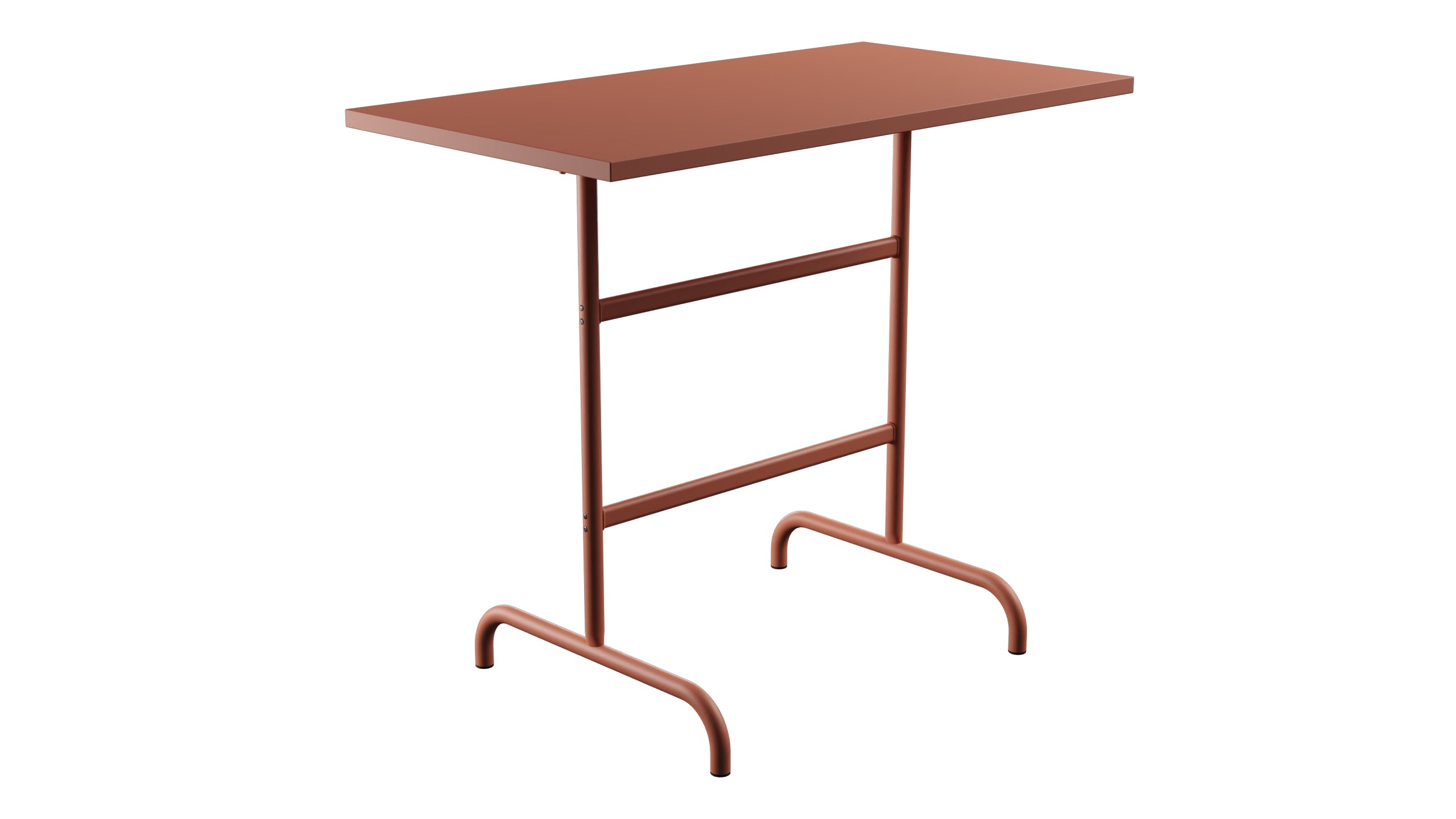 Säntis Metall-Stehtisch Outdoor 130x70 /110 klappbar in Pastellterracotta präsentiert im Onlineshop von KAQTU Design AG. Hochtisch Outdoor ist von Schaffner