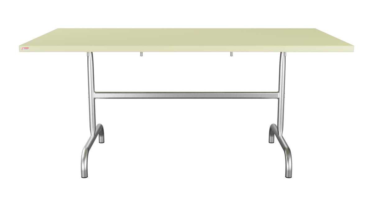 Säntis Metall-Gartentisch 165x90 klappbar in Buchsbaumgelb präsentiert im Onlineshop von KAQTU Design AG. Gartentisch ist von Schaffner