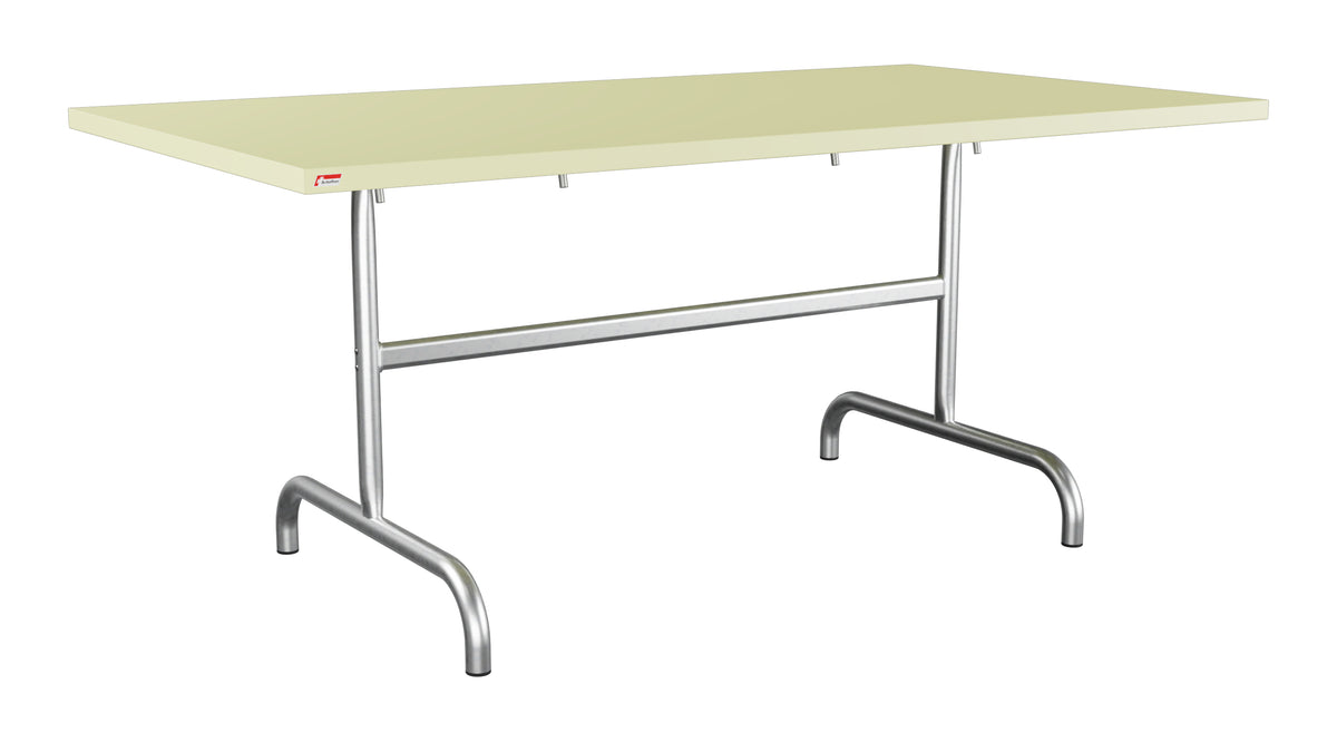 Säntis Metall-Gartentisch 165x90 klappbar in Buchsbaumgelb präsentiert im Onlineshop von KAQTU Design AG. Gartentisch ist von Schaffner