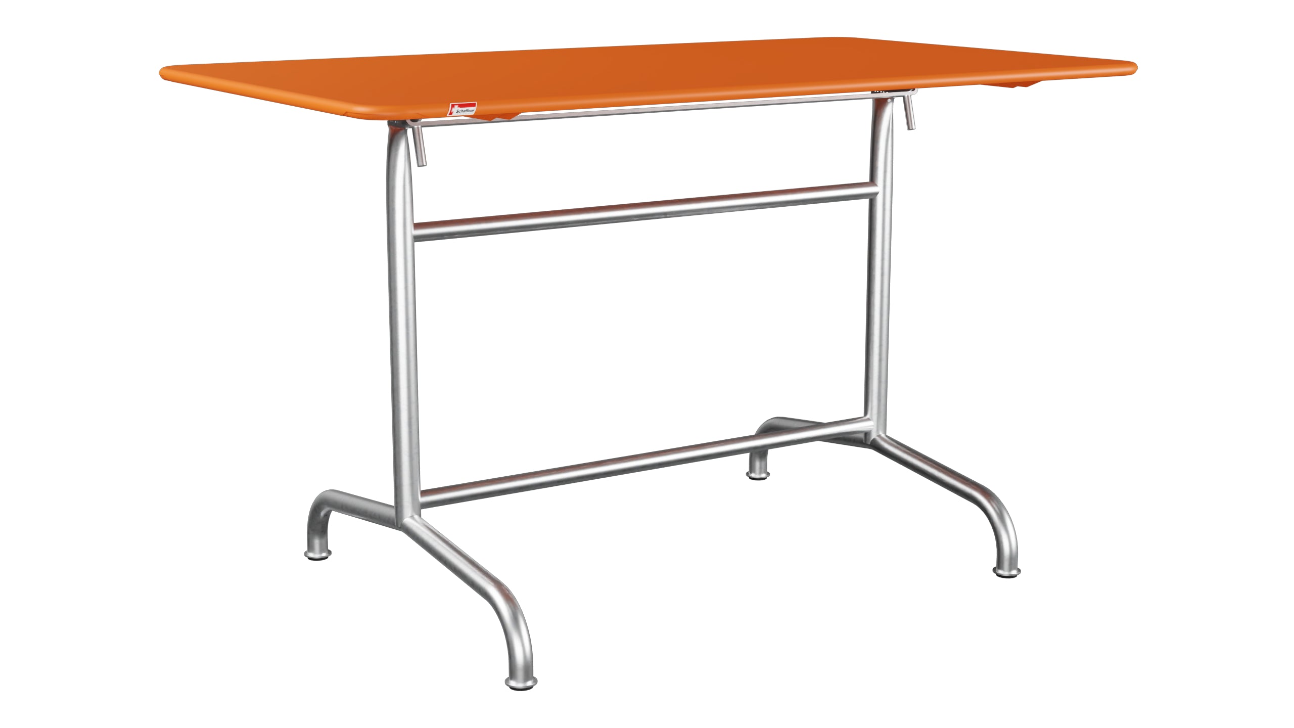 Rigi Metall-Gartentisch 120x70 klappbar in Orange präsentiert im Onlineshop von KAQTU Design AG. Gartentisch ist von Schaffner