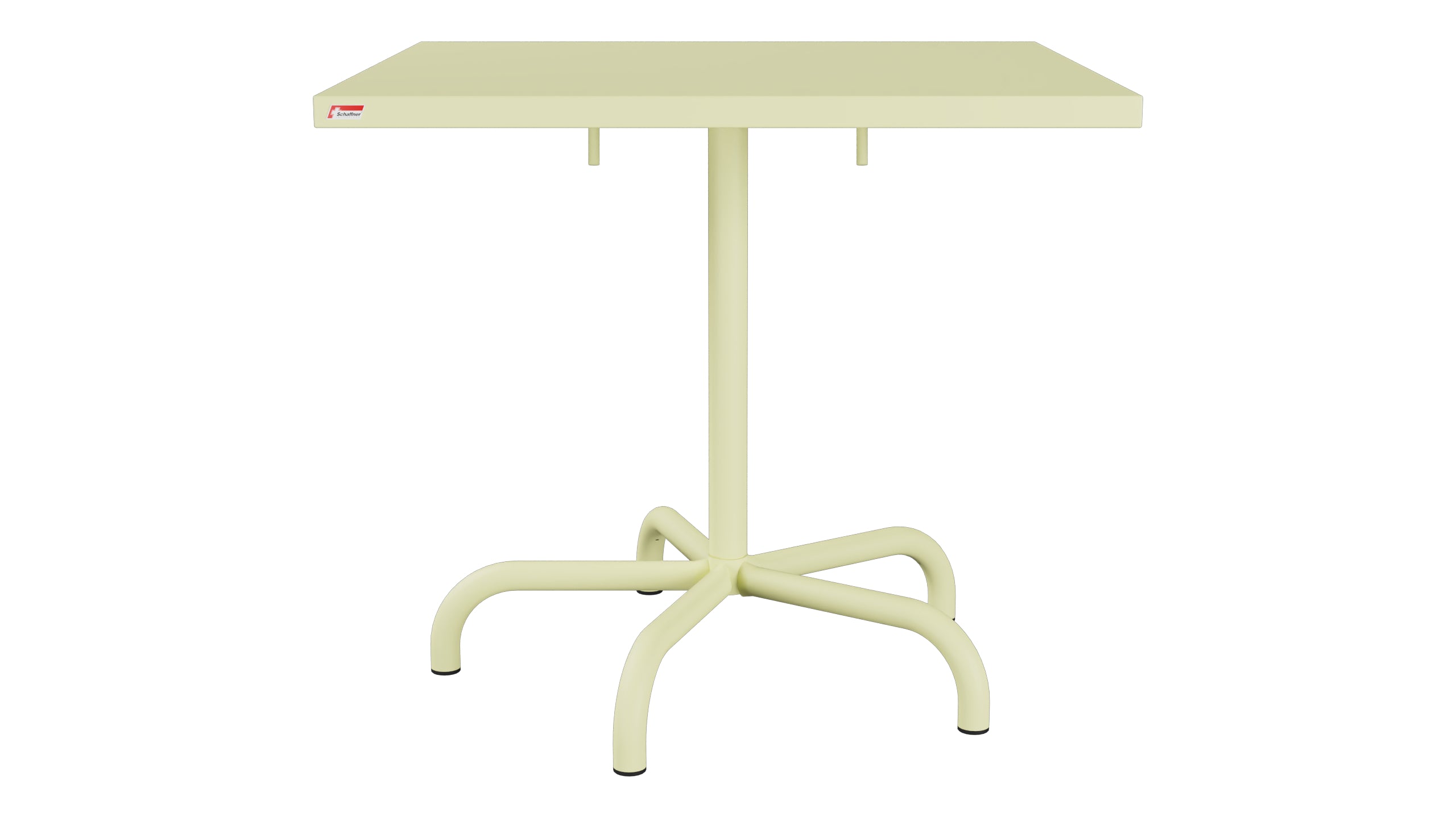 Säntis Metall-Gartentisch 80x80 klappbar in Buchsbaumgelb präsentiert im Onlineshop von KAQTU Design AG. Gartentisch ist von Schaffner