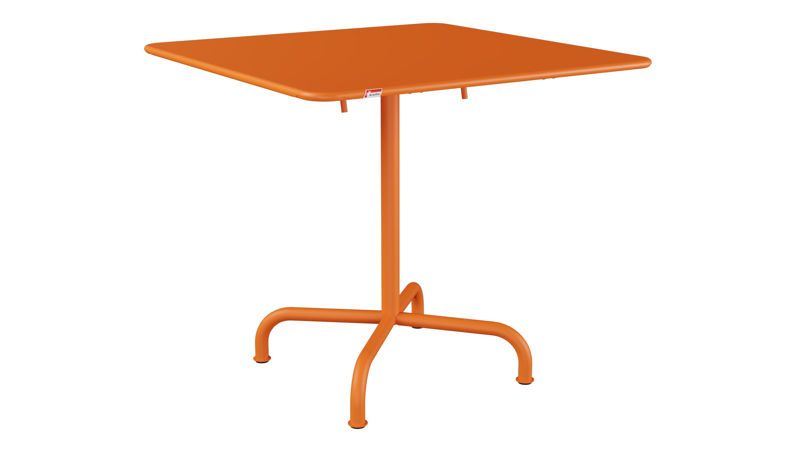 Rigi Metall-Gartentisch 80x80 klappbar in Orange präsentiert im Onlineshop von KAQTU Design AG. Gartentisch ist von Schaffner