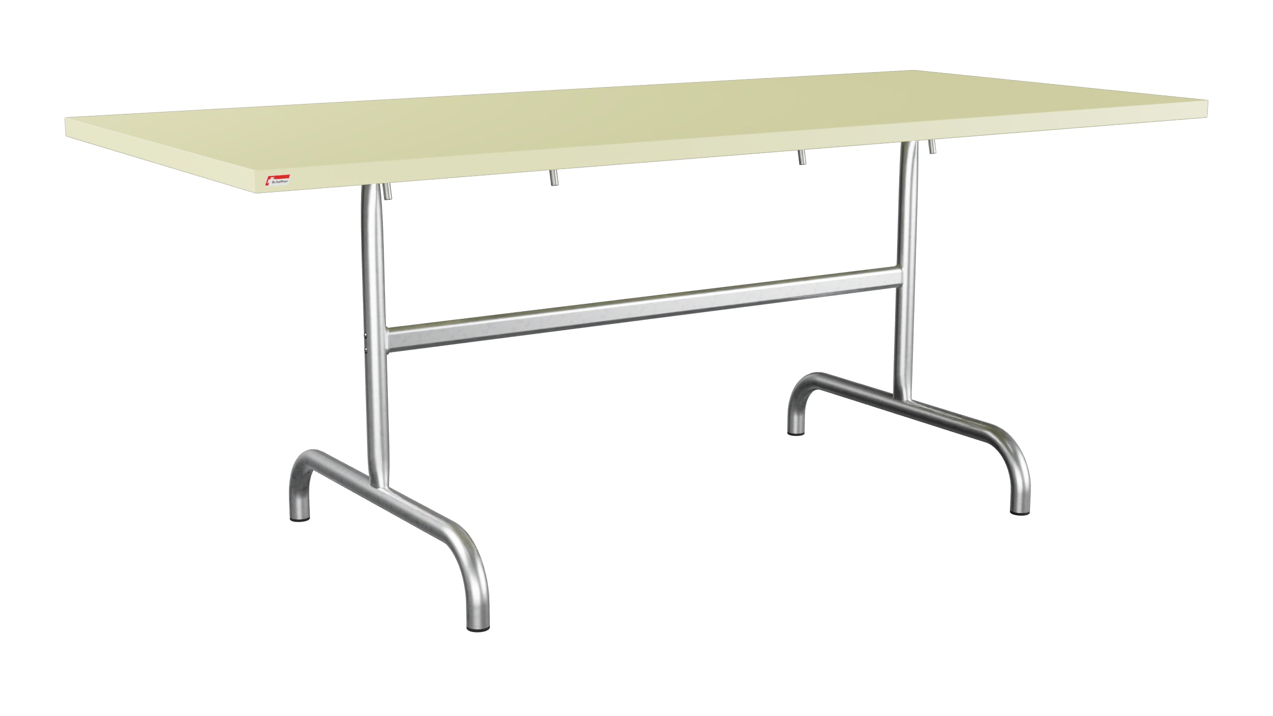 Säntis Metall-Gartentisch 180x80 klappbar in Buchsbaumgelb präsentiert im Onlineshop von KAQTU Design AG. Gartentisch ist von Schaffner