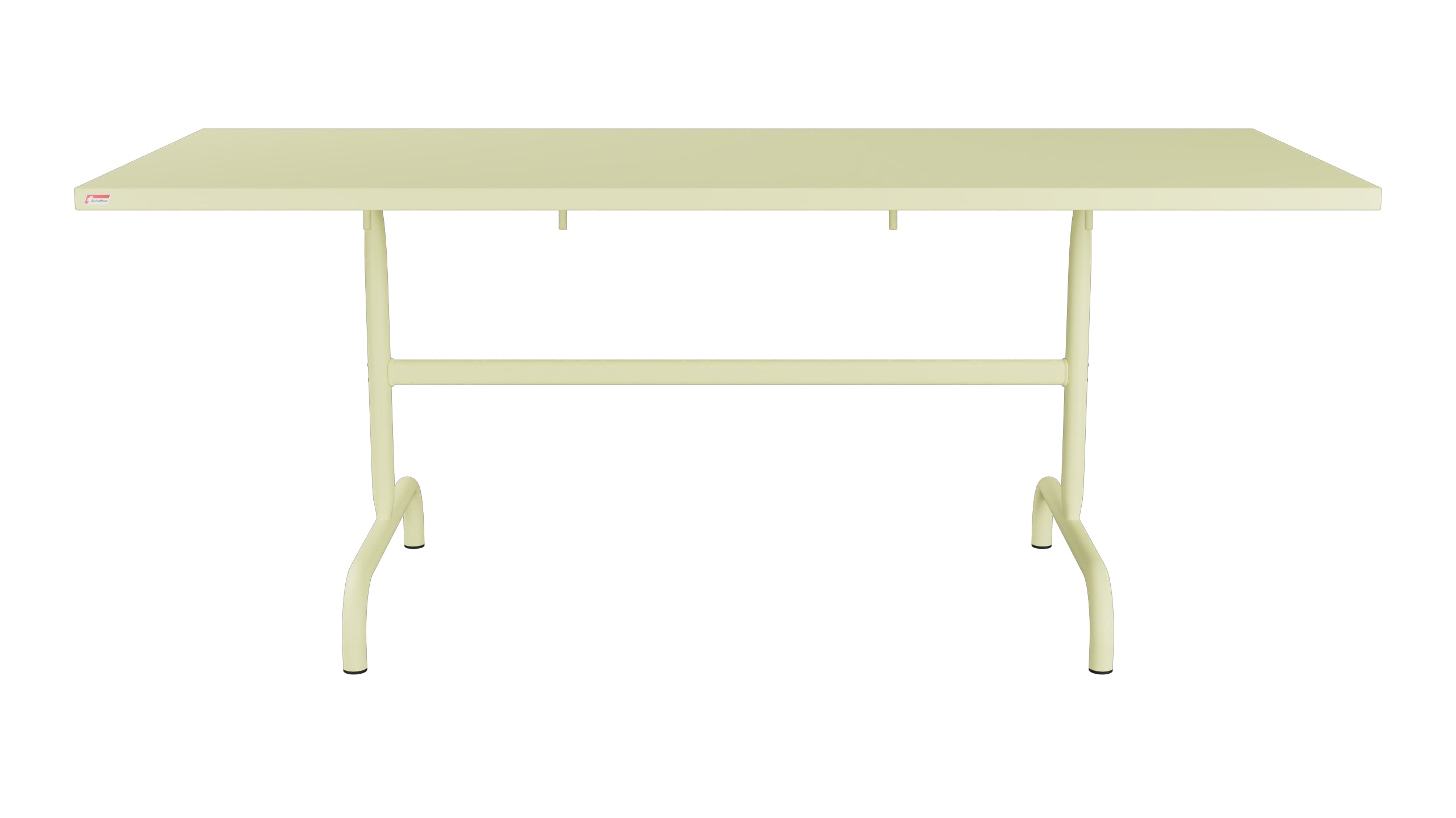 Säntis Metall-Gartentisch 180x80 klappbar in Buchsbaumgelb präsentiert im Onlineshop von KAQTU Design AG. Gartentisch ist von Schaffner
