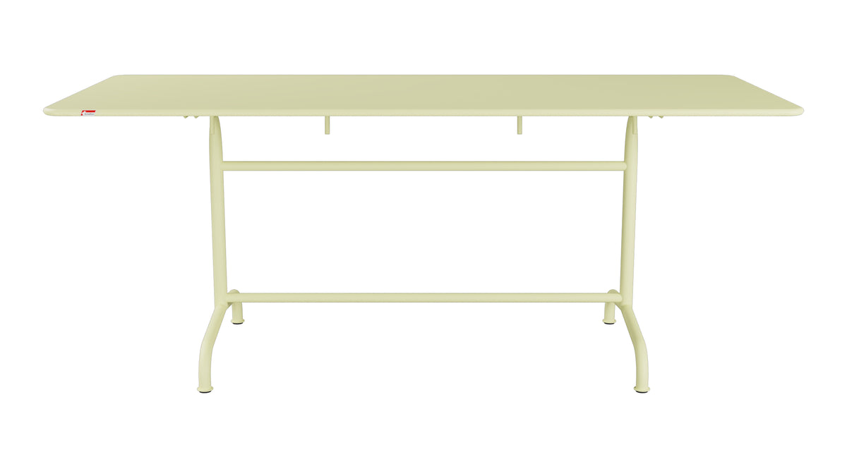 Rigi Metall-Gartentisch 180x80 klappbar in Buchsbaumgelb präsentiert im Onlineshop von KAQTU Design AG. Gartentisch ist von Schaffner
