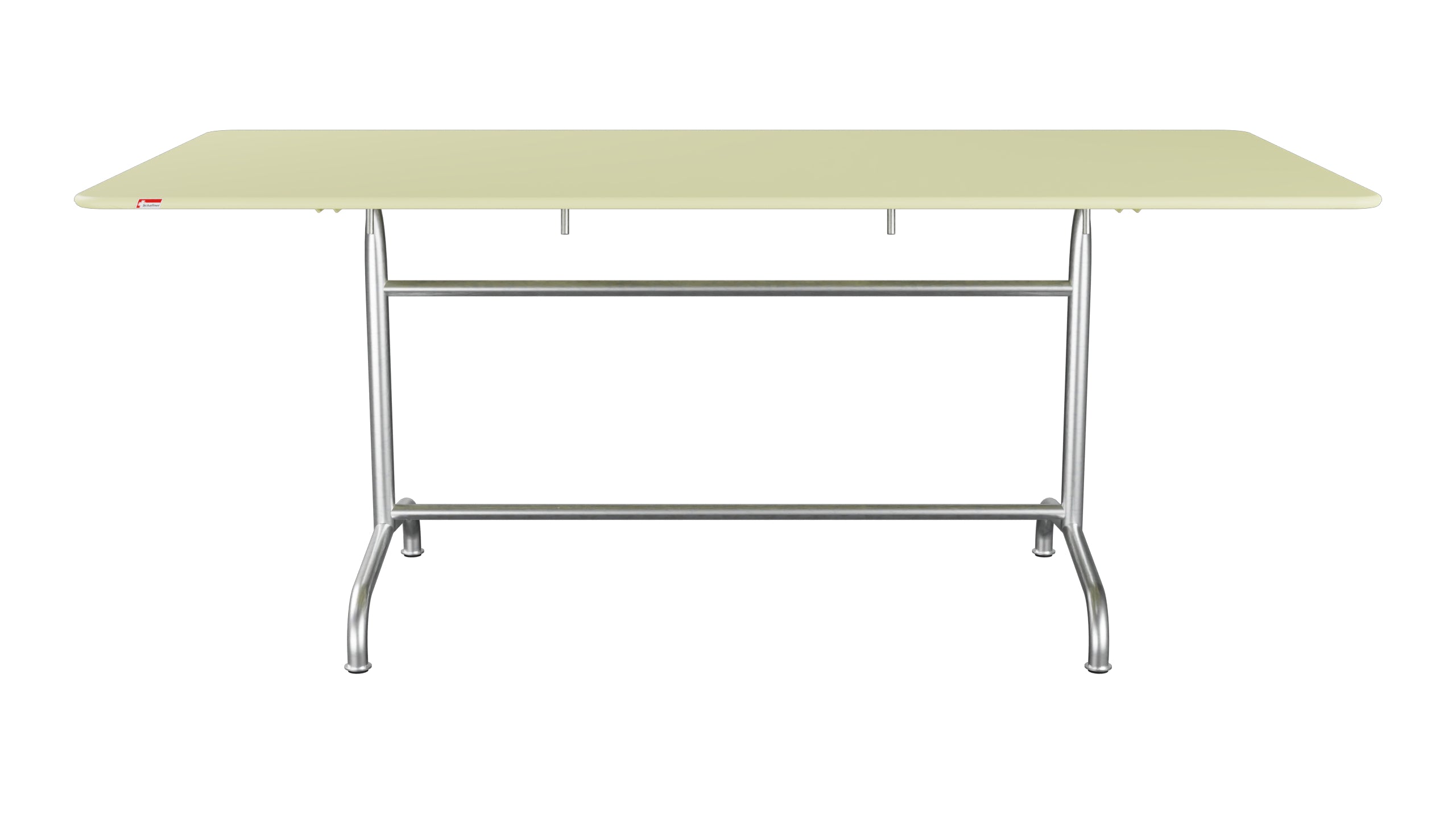 Rigi Metall-Gartentisch 180x90 klappbar in Buchsbaumgelb präsentiert im Onlineshop von KAQTU Design AG. Gartentisch ist von Schaffner
