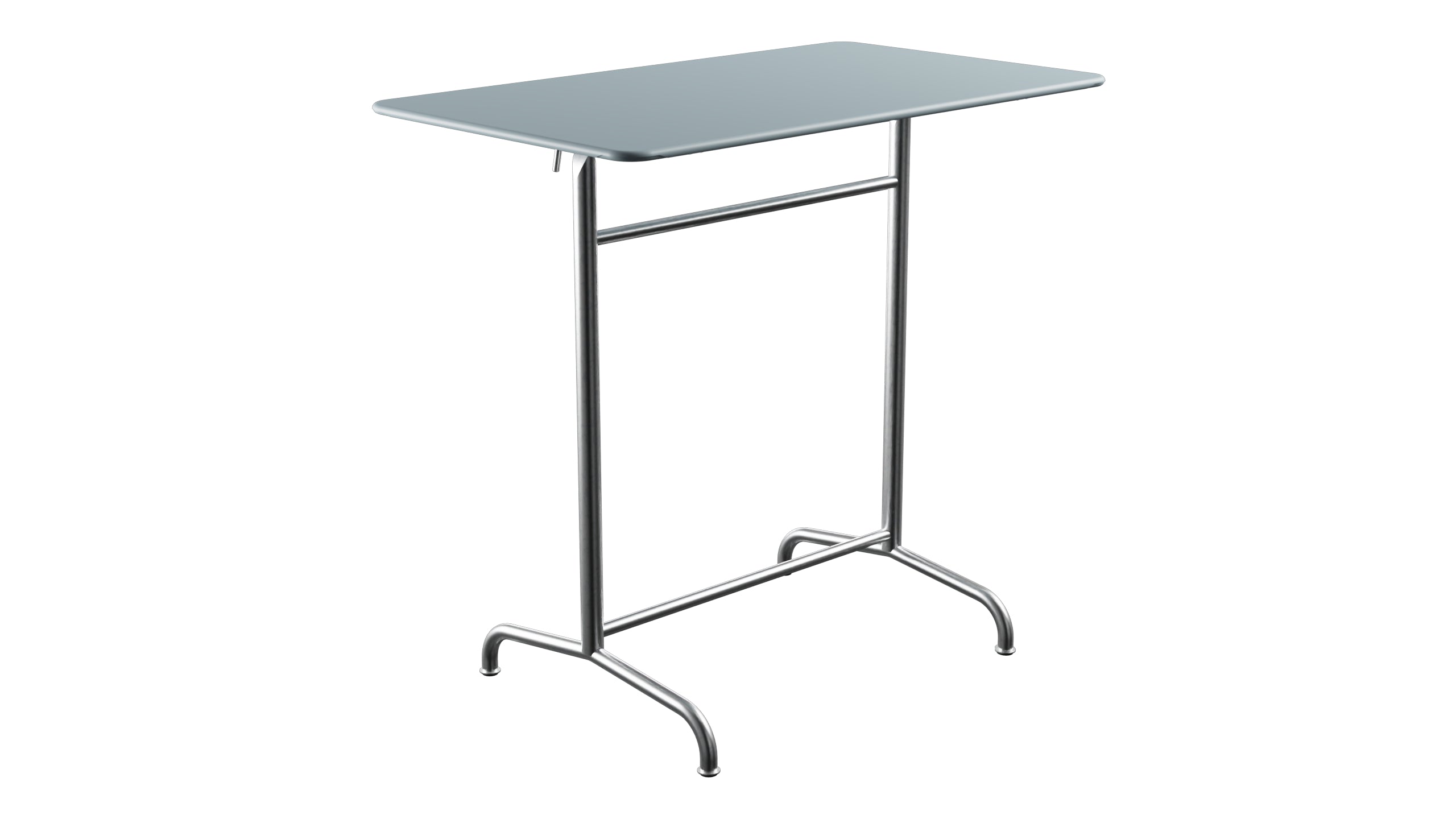 Rigi Metall-Stehtisch Outdoor 120x70 / 110 klappbar in Pastellblau präsentiert im Onlineshop von KAQTU Design AG. Hochtisch Outdoor ist von Schaffner