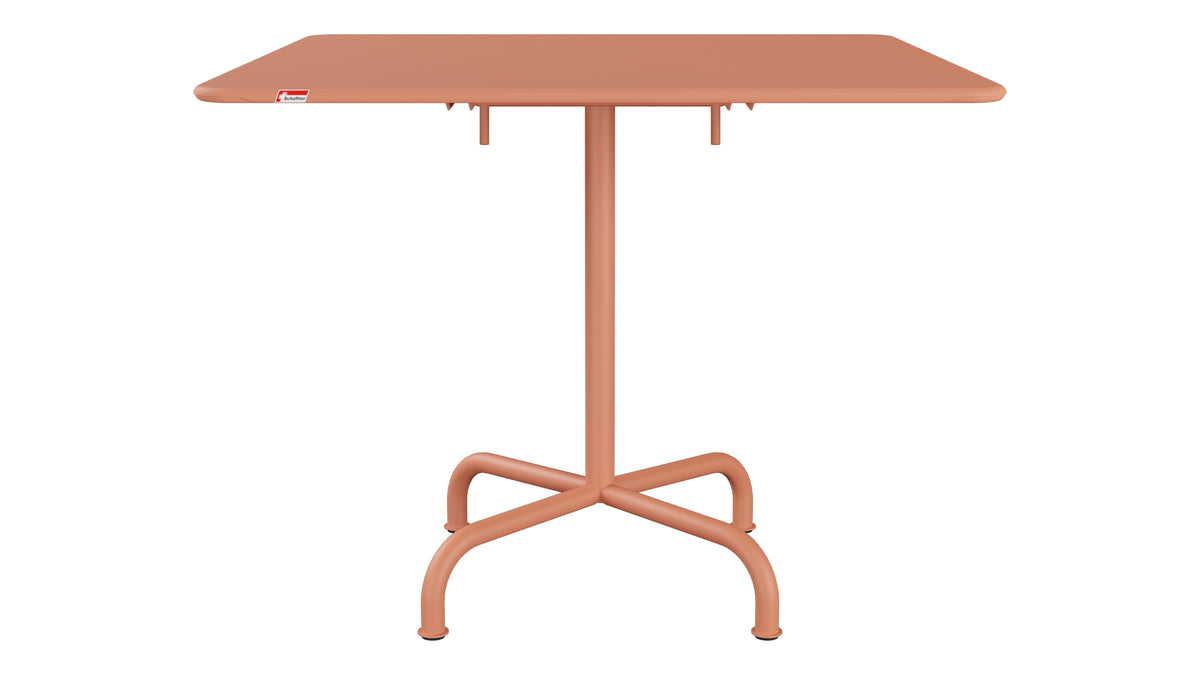 Rigi Metall-Gartentisch 90x90 klappbar in Pastellterracotta präsentiert im Onlineshop von KAQTU Design AG. Gartentisch ist von Schaffner
