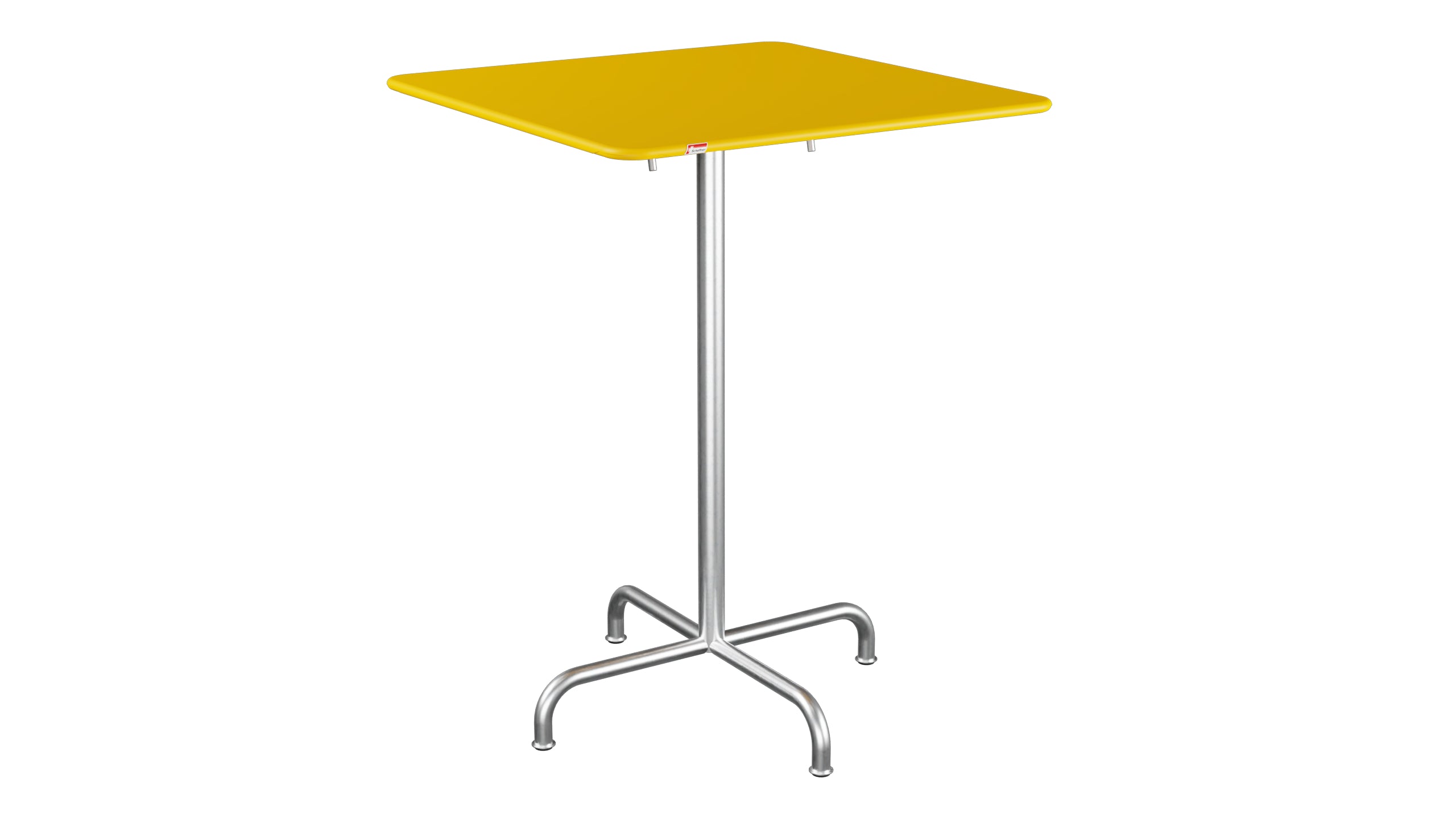 Rigi Metall-Stehtisch Outdoor 80x80 / 110 klappbar in Gelb präsentiert im Onlineshop von KAQTU Design AG. Hochtisch Outdoor ist von Schaffner