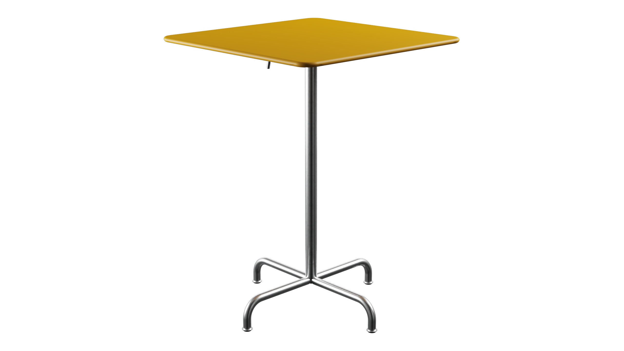 Rigi Metall-Stehtisch Outdoor 80x80 / 110 klappbar in Gelb präsentiert im Onlineshop von KAQTU Design AG. Hochtisch Outdoor ist von Schaffner