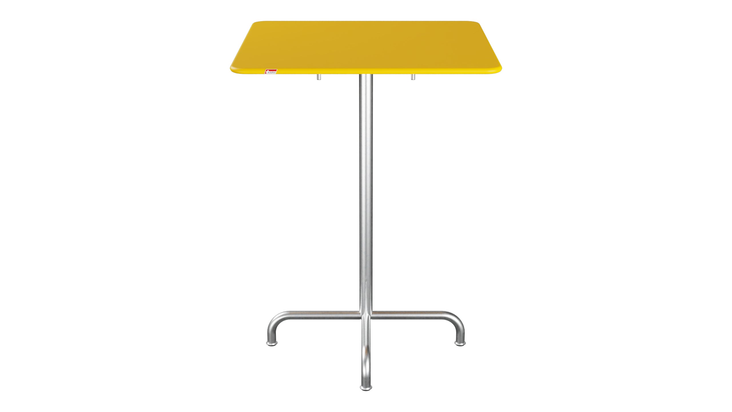 Rigi Metall-Stehtisch Outdoor 80x80 / 110 klappbar in Gelb präsentiert im Onlineshop von KAQTU Design AG. Hochtisch Outdoor ist von Schaffner