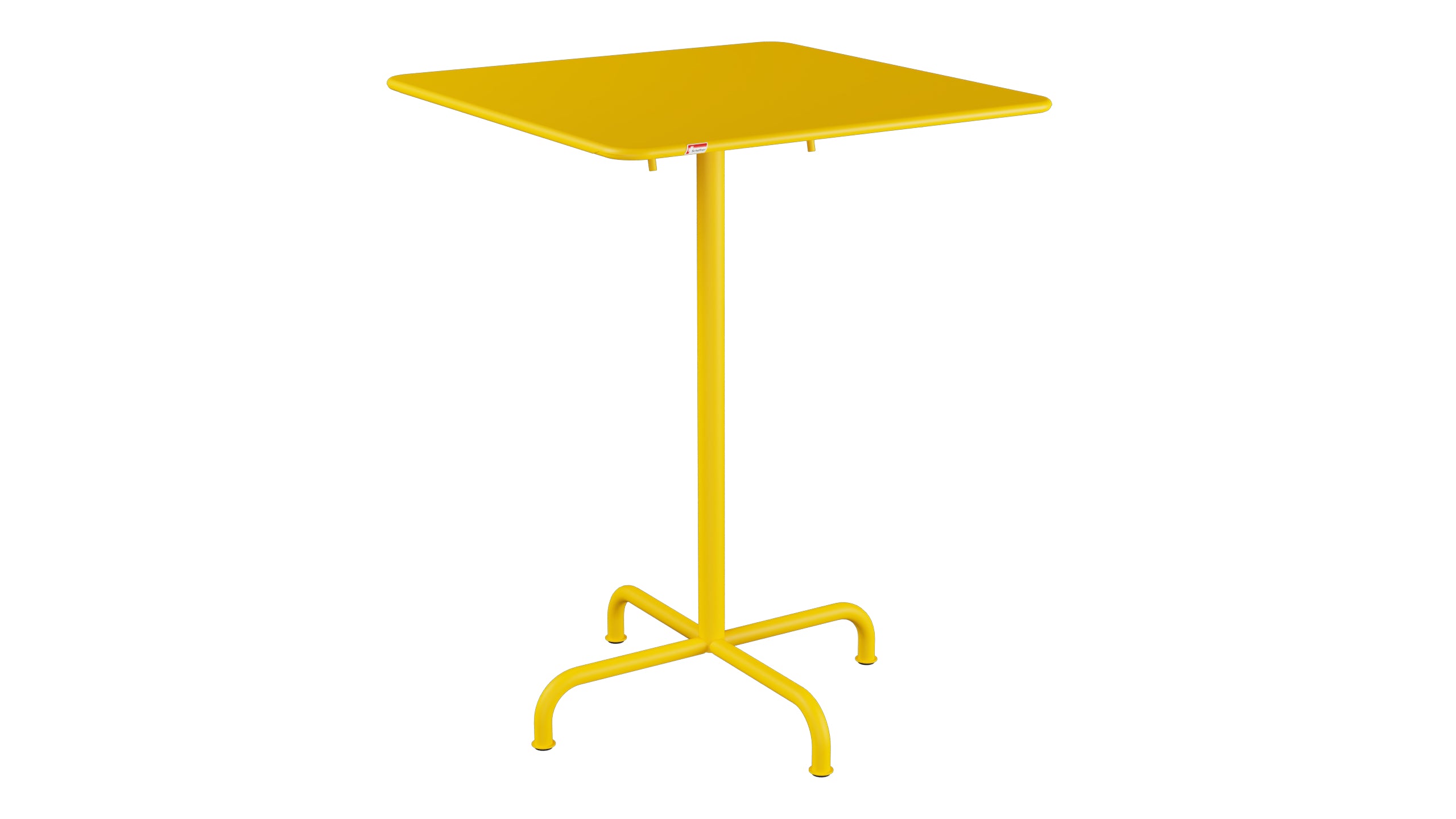 Rigi Metall-Stehtisch Outdoor 80x80 / 110 klappbar in Gelb präsentiert im Onlineshop von KAQTU Design AG. Hochtisch Outdoor ist von Schaffner