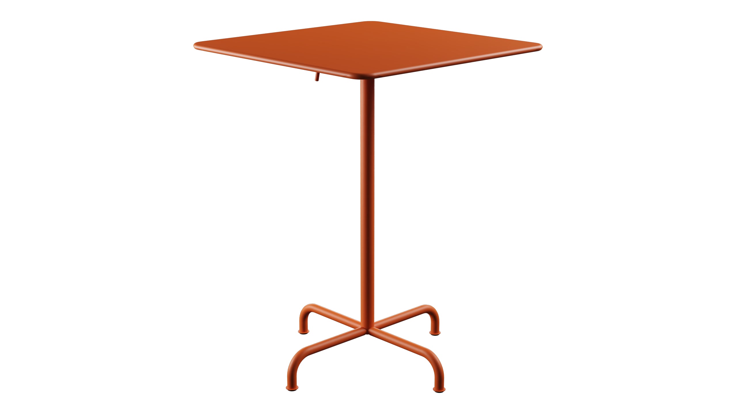 Rigi Metall-Stehtisch Outdoor 80x80 / 110 klappbar in Orange präsentiert im Onlineshop von KAQTU Design AG. Hochtisch Outdoor ist von Schaffner