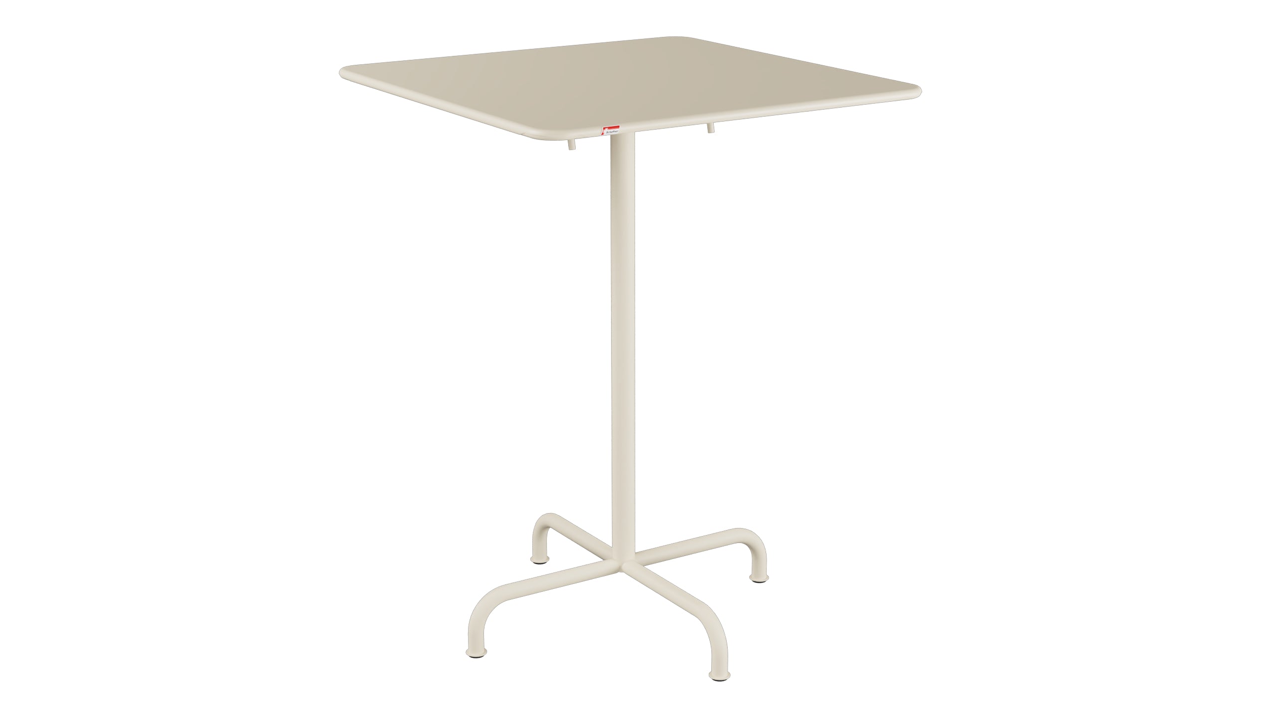 Rigi Metall-Stehtisch Outdoor 80x80 / 110 klappbar in Pastellsand präsentiert im Onlineshop von KAQTU Design AG. Hochtisch Outdoor ist von Schaffner