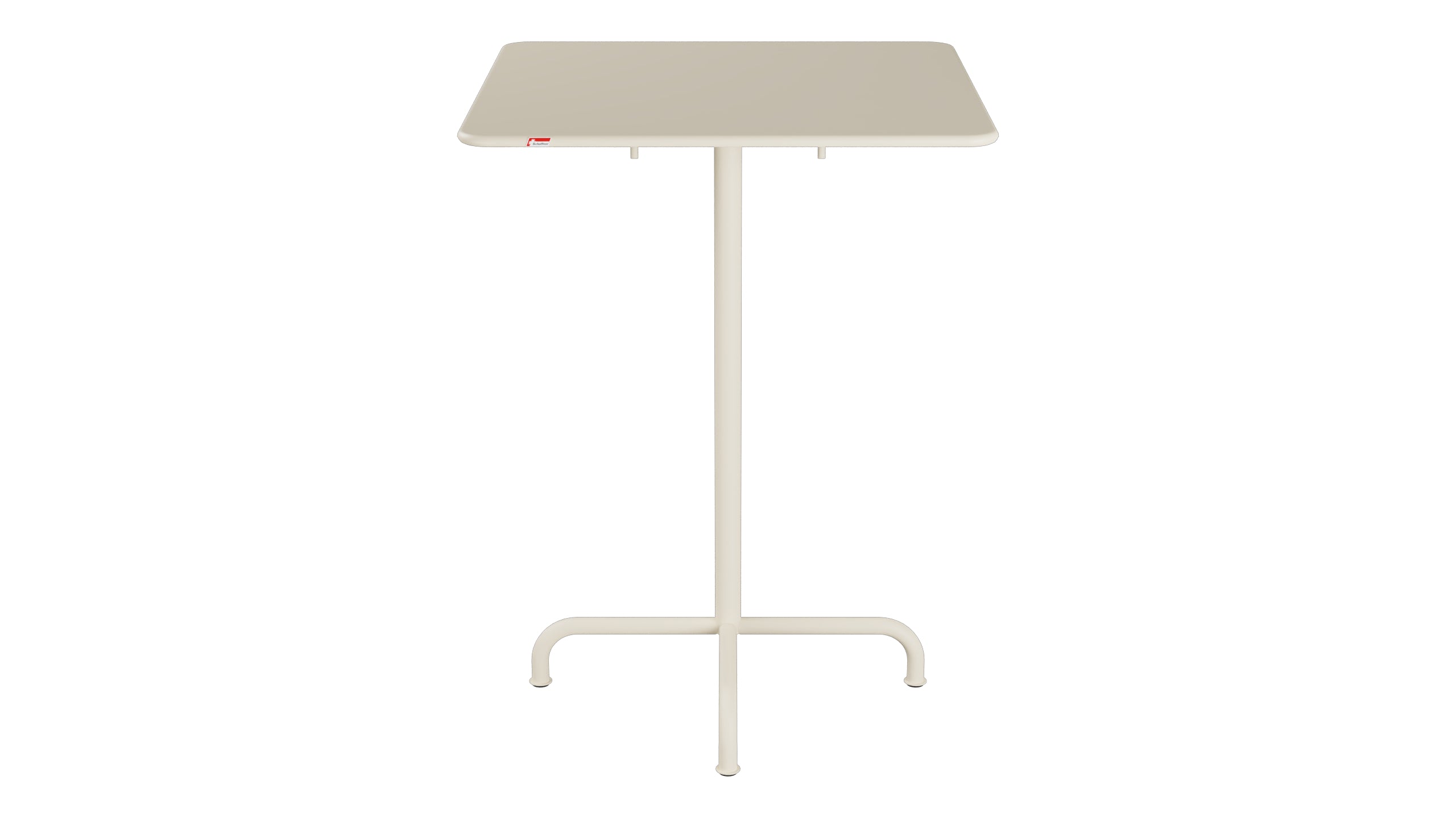 Rigi Metall-Stehtisch Outdoor 80x80 / 110 klappbar in Pastellsand präsentiert im Onlineshop von KAQTU Design AG. Hochtisch Outdoor ist von Schaffner