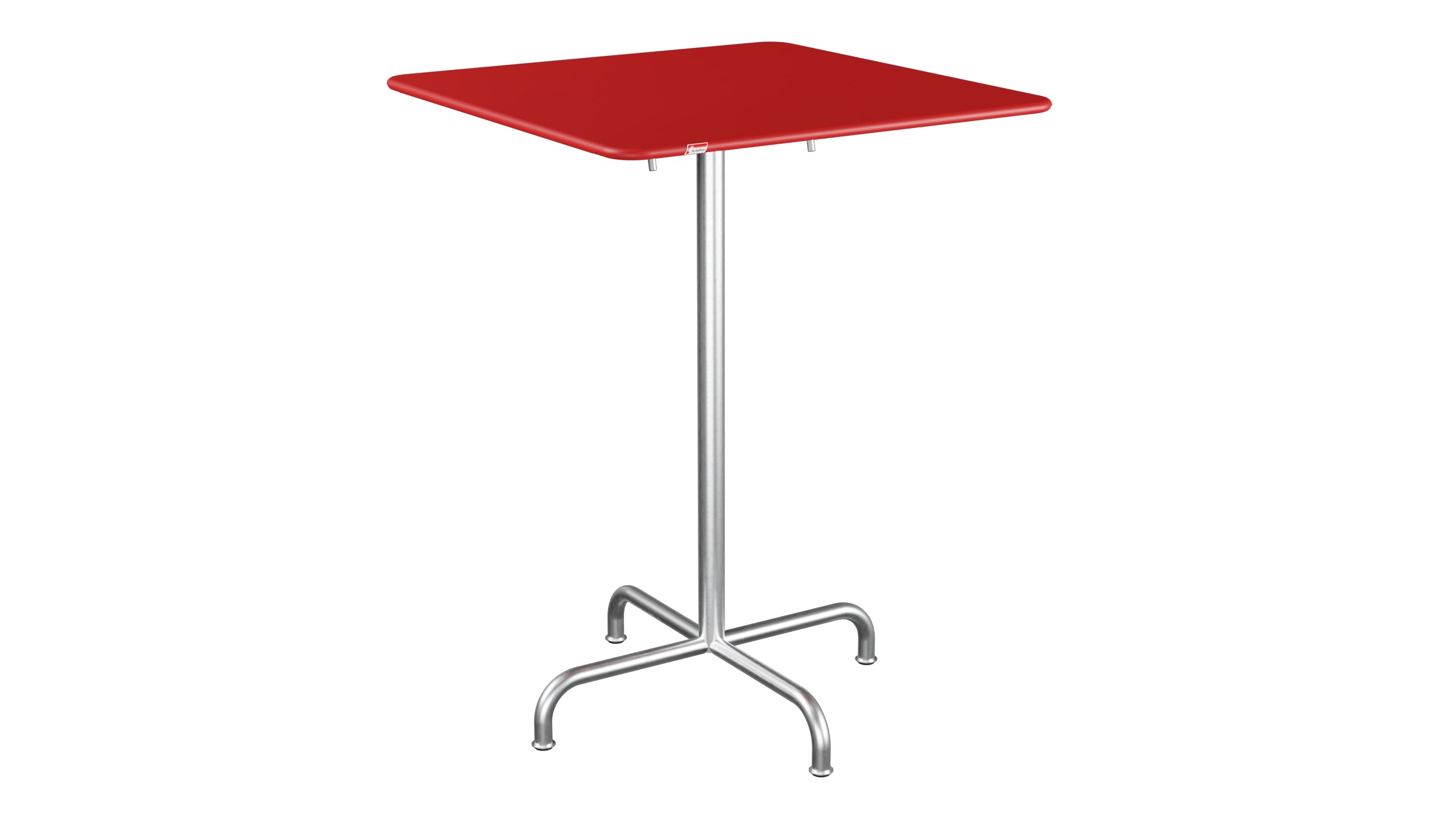 Rigi Metall-Stehtisch Outdoor 80x80 / 110 klappbar in Rot präsentiert im Onlineshop von KAQTU Design AG. Hochtisch Outdoor ist von Schaffner