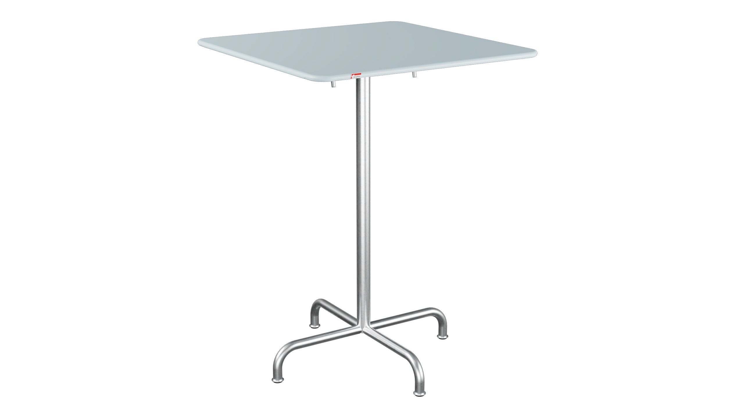 Rigi Metall-Stehtisch Outdoor 80x80 / 110 klappbar in Pastellblau präsentiert im Onlineshop von KAQTU Design AG. Hochtisch Outdoor ist von Schaffner