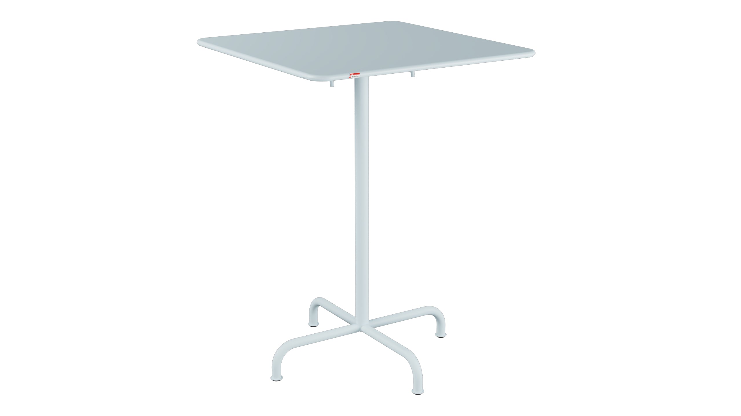 Rigi Metall-Stehtisch Outdoor 80x80 / 110 klappbar in Pastellblau präsentiert im Onlineshop von KAQTU Design AG. Hochtisch Outdoor ist von Schaffner