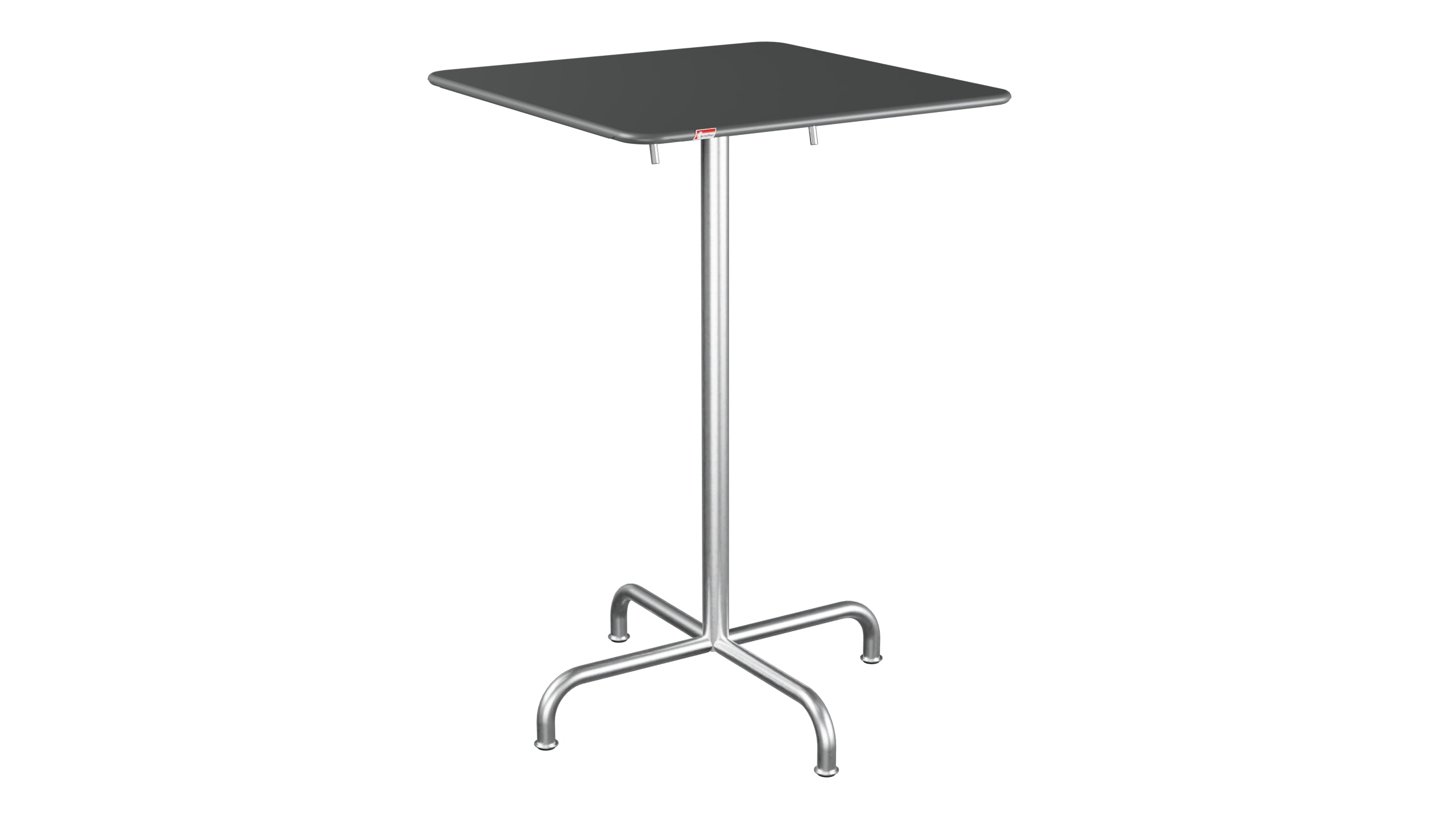 Rigi Metall-Stehtisch Outdoor 70x70 / 110 klappbar in Graphit präsentiert im Onlineshop von KAQTU Design AG. Hochtisch Outdoor ist von Schaffner