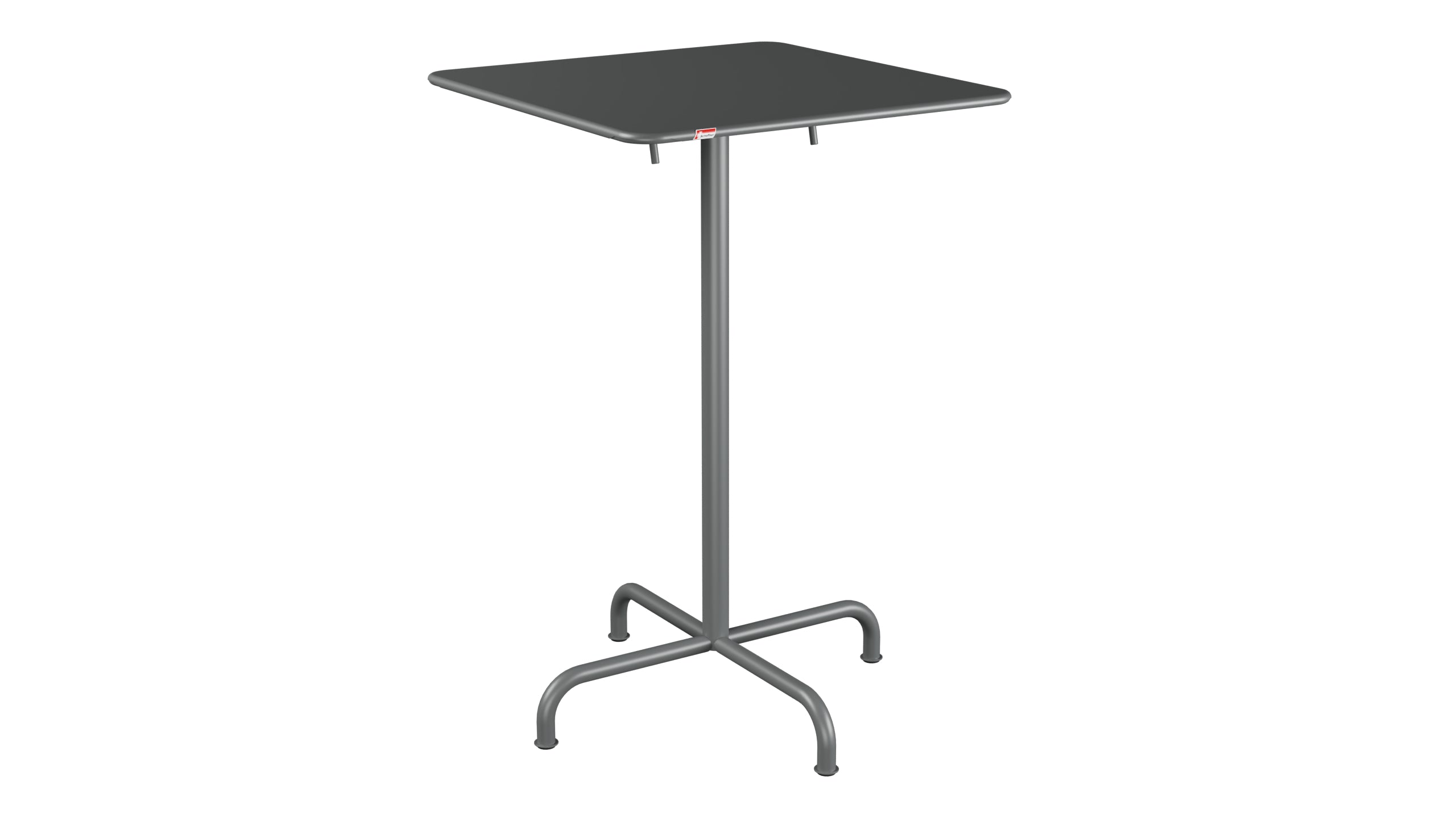 Rigi Metall-Stehtisch Outdoor 70x70 / 110 klappbar in Graphit präsentiert im Onlineshop von KAQTU Design AG. Hochtisch Outdoor ist von Schaffner